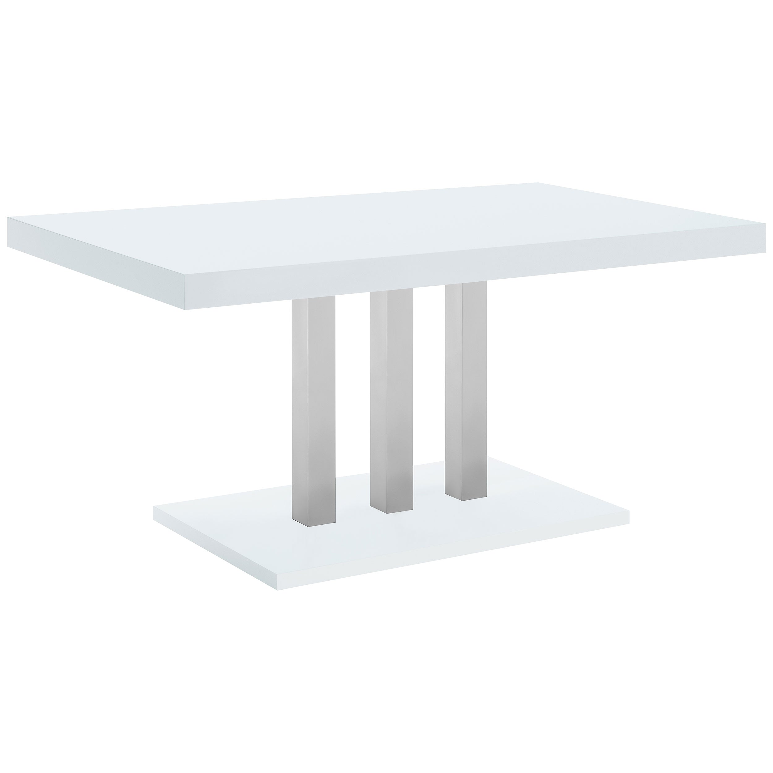 Brooklyn Dining Set White and Chrome