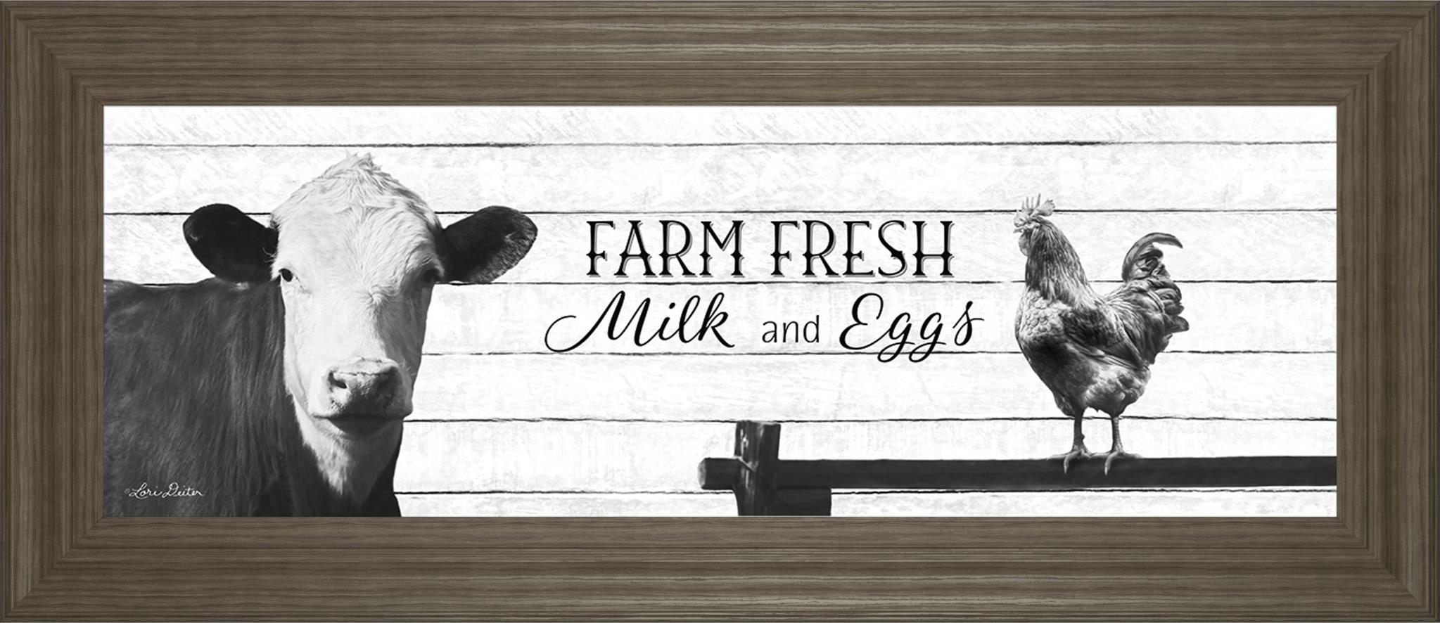 Farm Fresh Milk And Eggs By Lori Deiter 18X42 Framed Print
