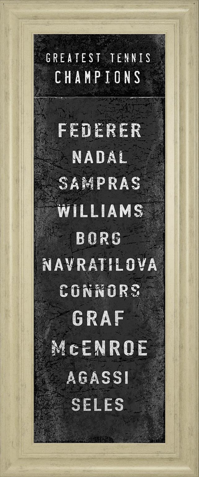 The Greatest Tennis Champions By The Vintage Collection 18X42 Framed Print