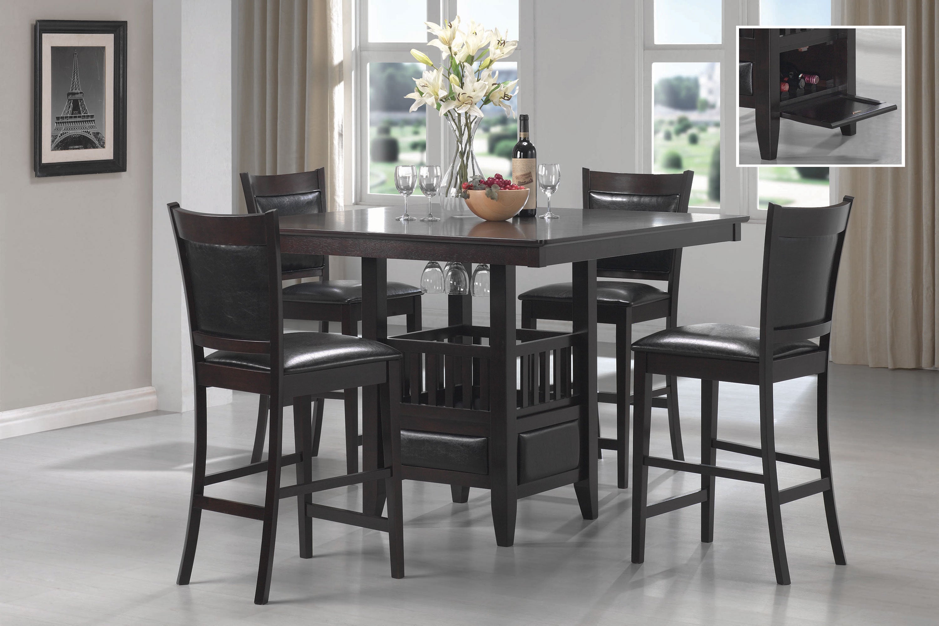 Jaden Dining Room Set Espresso and Black