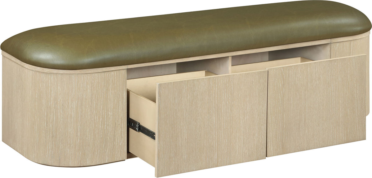 Velden - Upholstered Storage Bench with Natural Base
