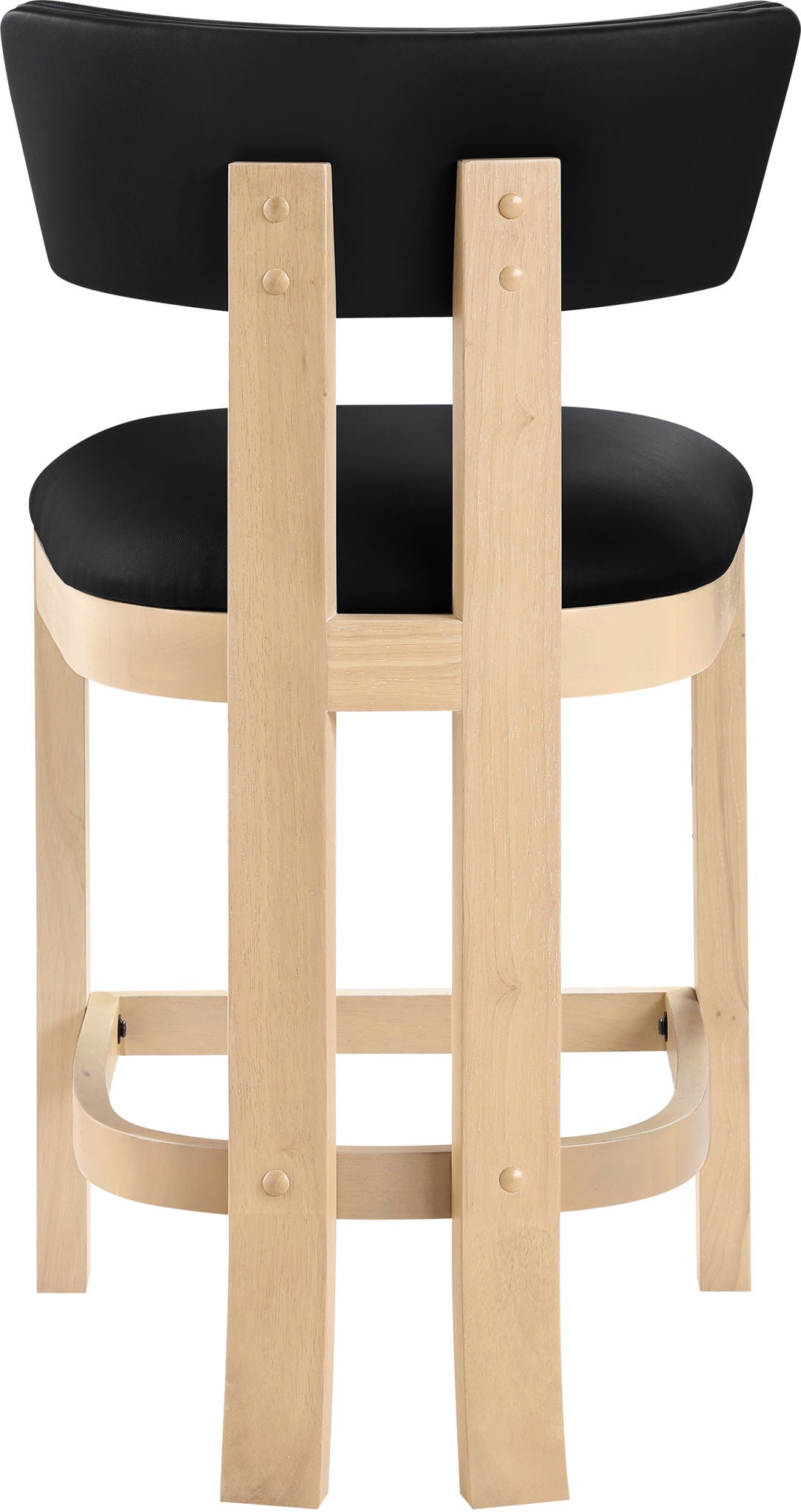 Lavrin Vegan Leather Counter Stool (Set of 2) with Natural Base
