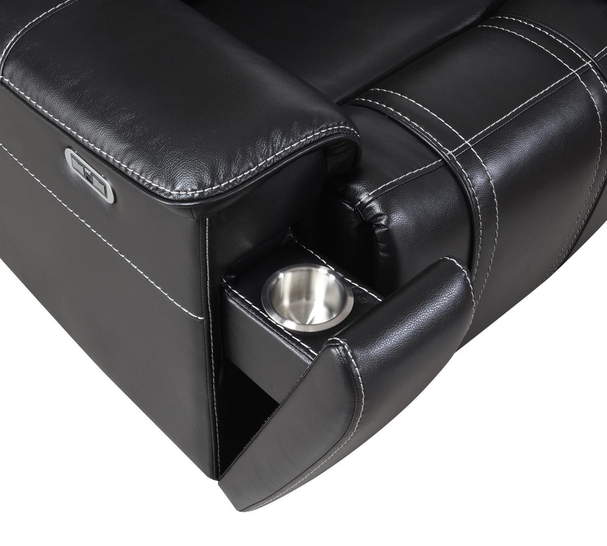 U68 Black LED Power Recliner With Arms/Hidden Metal Cup Holder And Rhythmic Light Strip LED — 40 in. wide