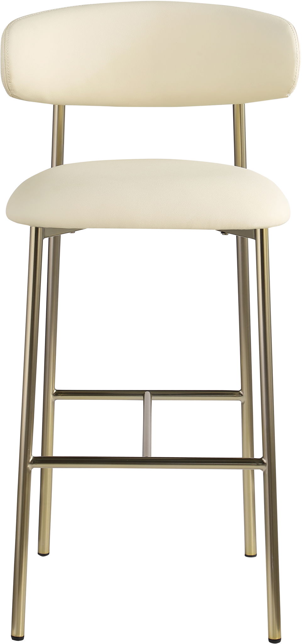 Lupita - Vegan Leather Upholstered Bar Stool (Set of 2) with Brushed Gold Frame
