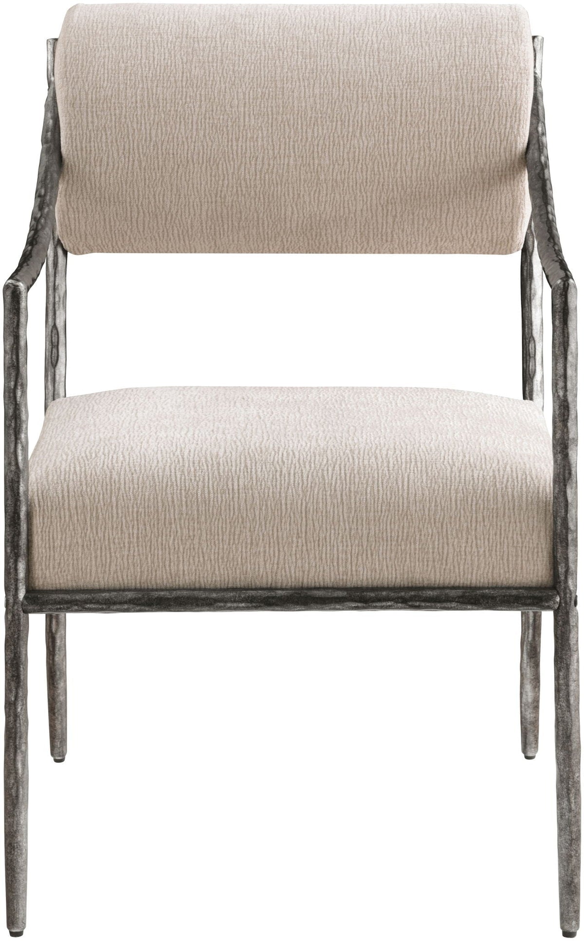 Bastille Chenille Dining Arm Chair Set of 2 with Silver Frame