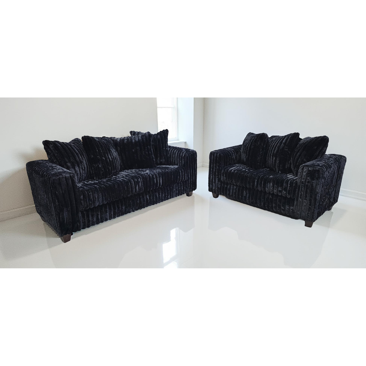Gia Sofa & Loveseat — Black