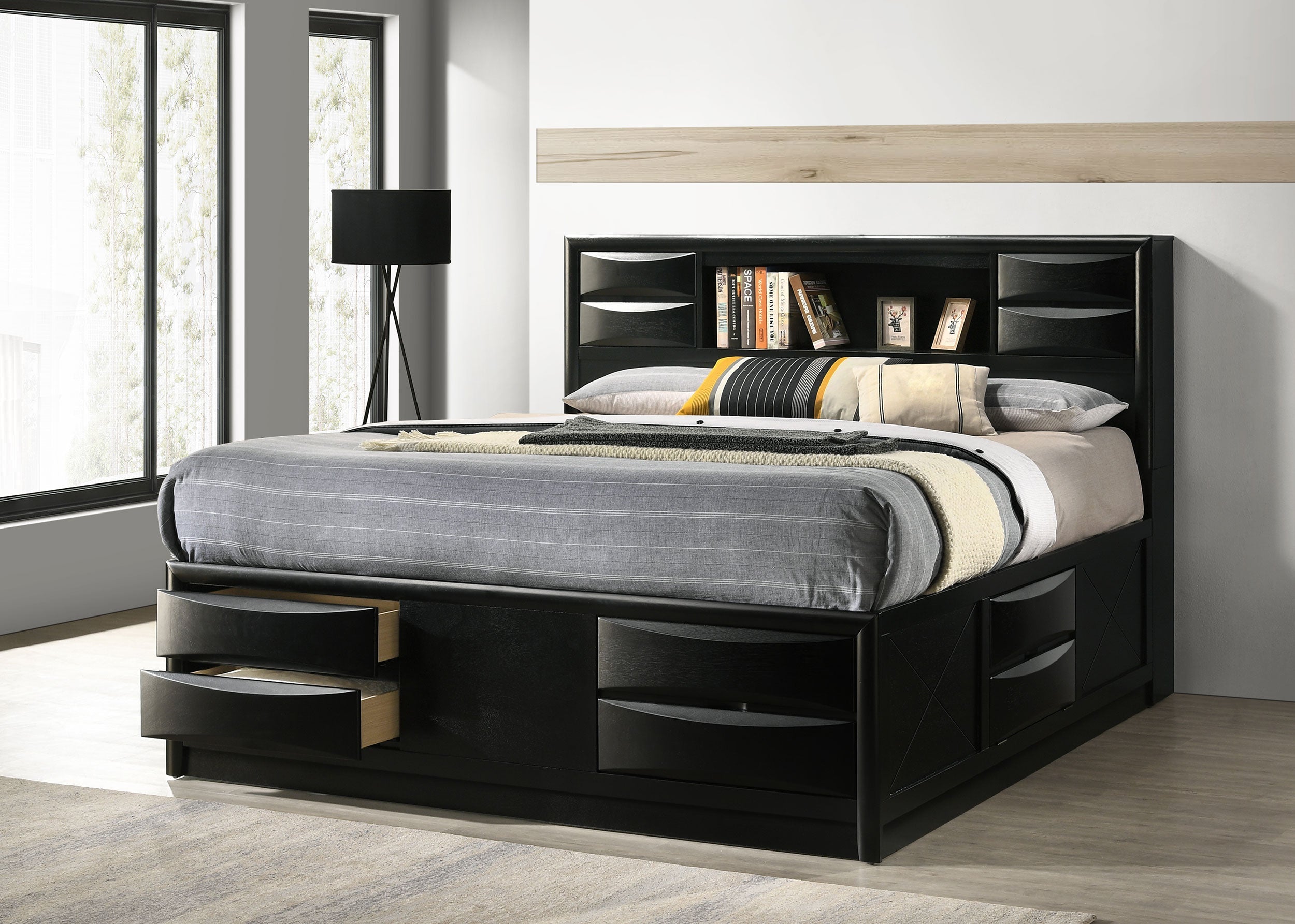 Briana Platform Storage Bed Black
