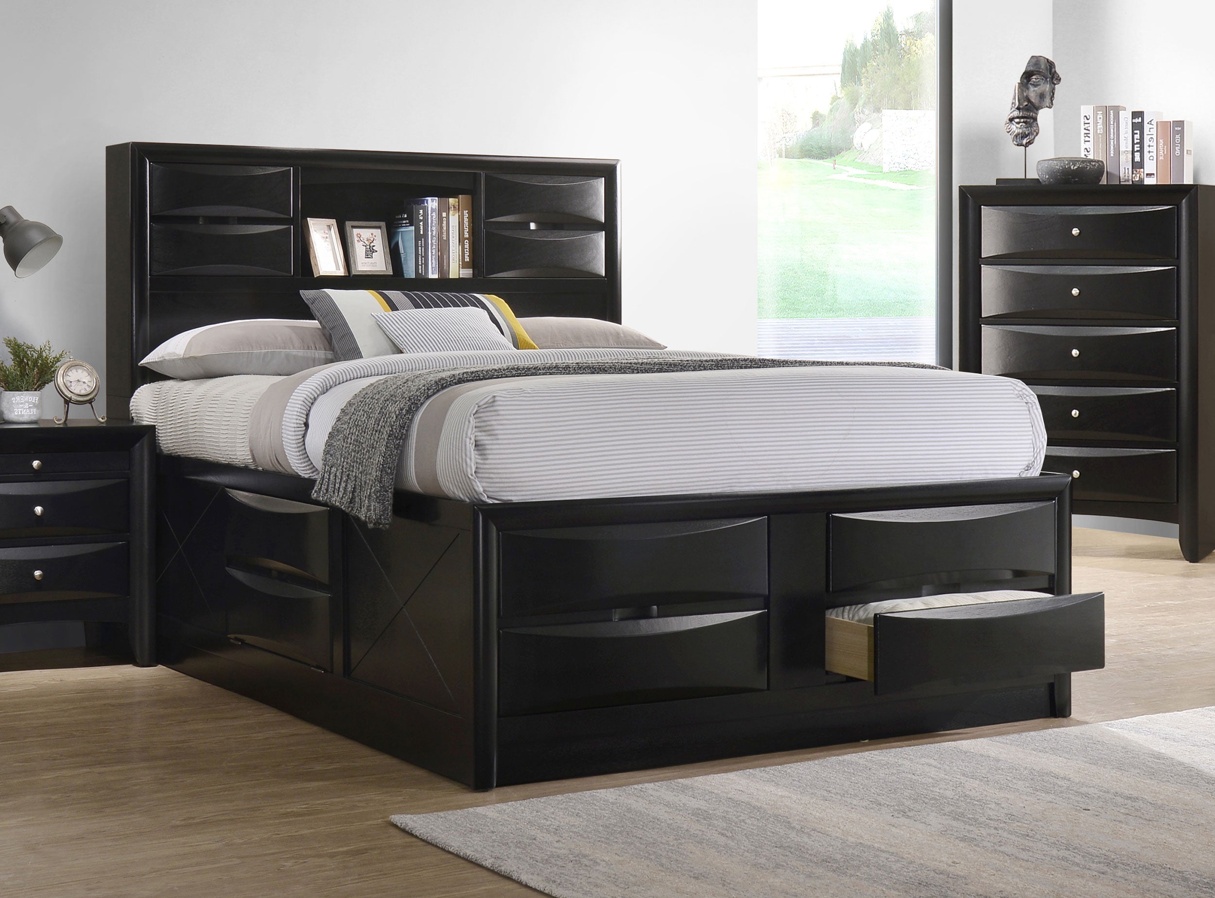 Briana Platform Storage Bed Black