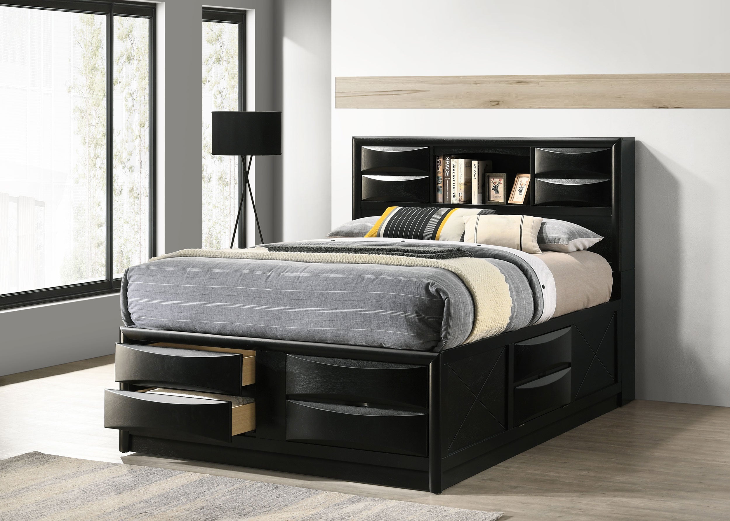 Briana Platform Storage Bed Black