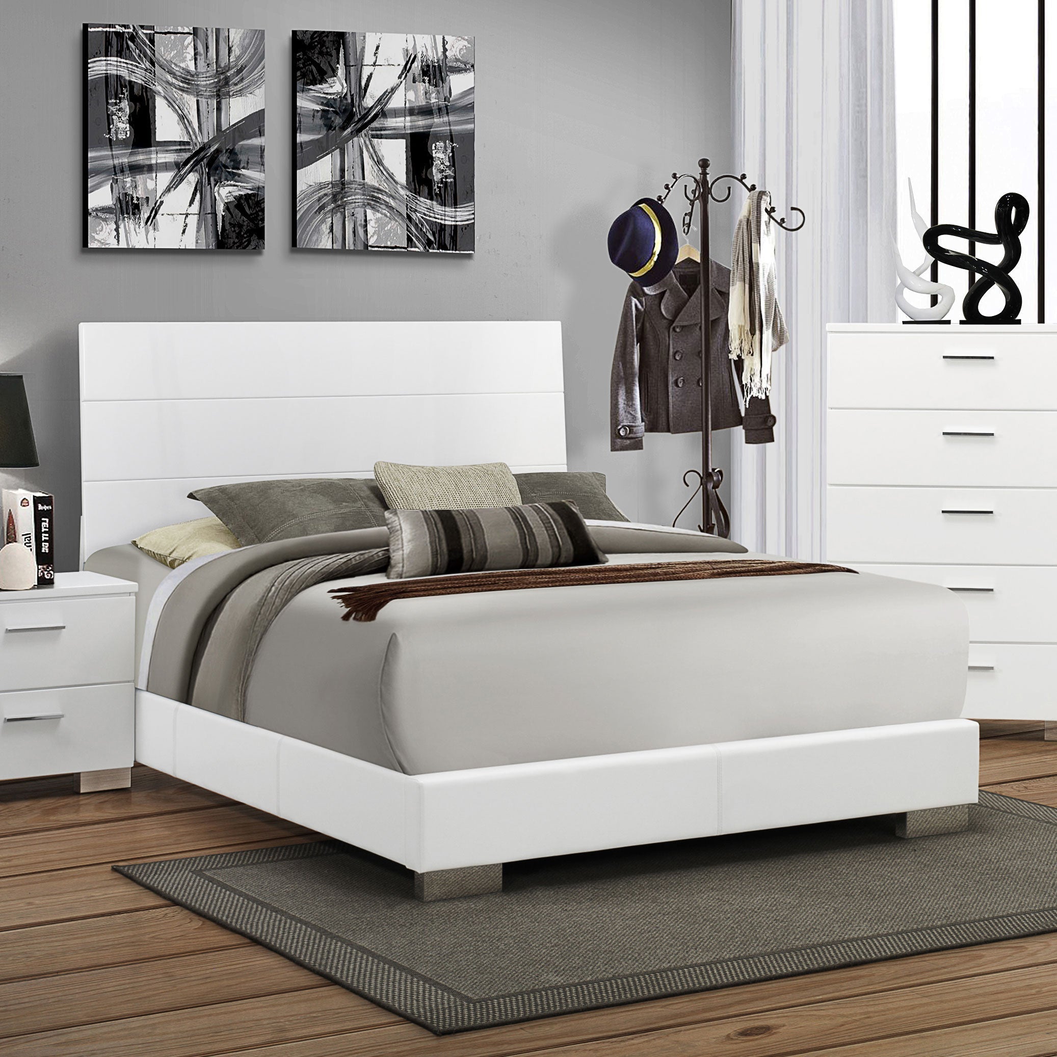Felicity Panel Bed Glossy White