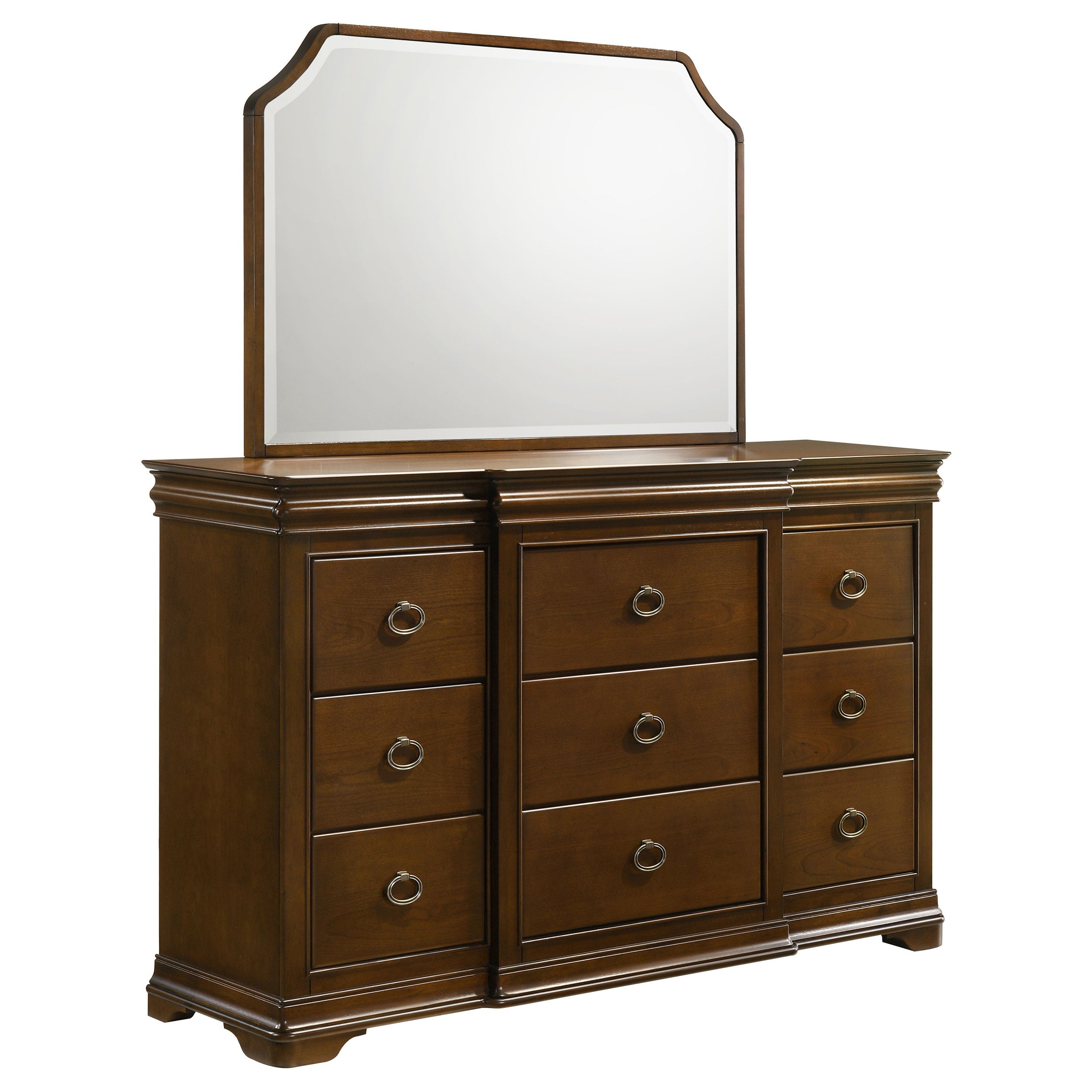 Garland 11-drawer Bedroom Dresser with Mirror Brown Cherry