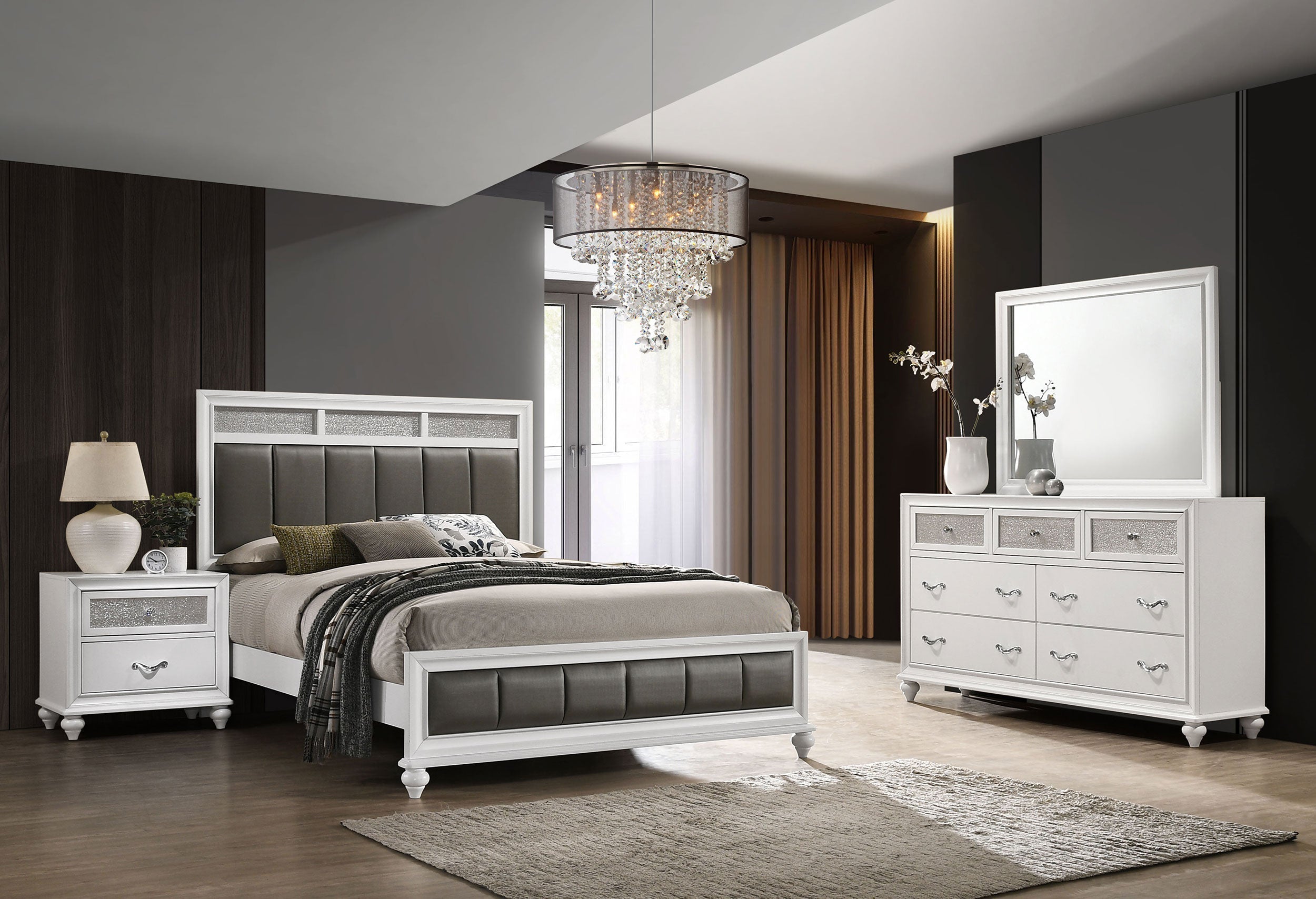 Barzini Panel Bedroom Set White