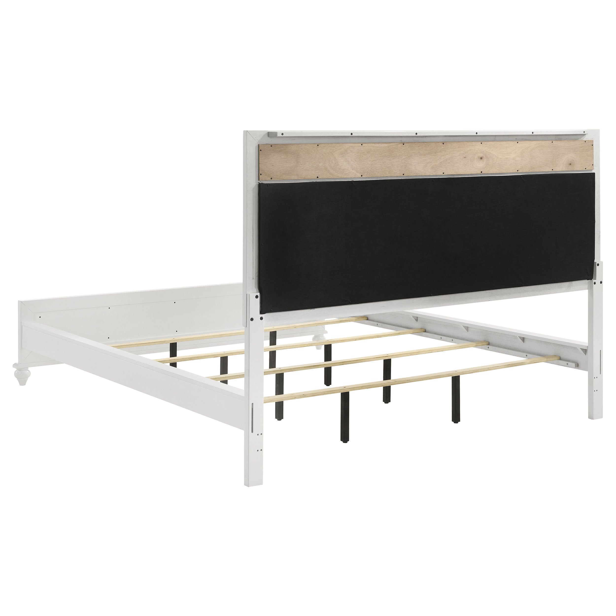 Barzini Wood Panel Bed White