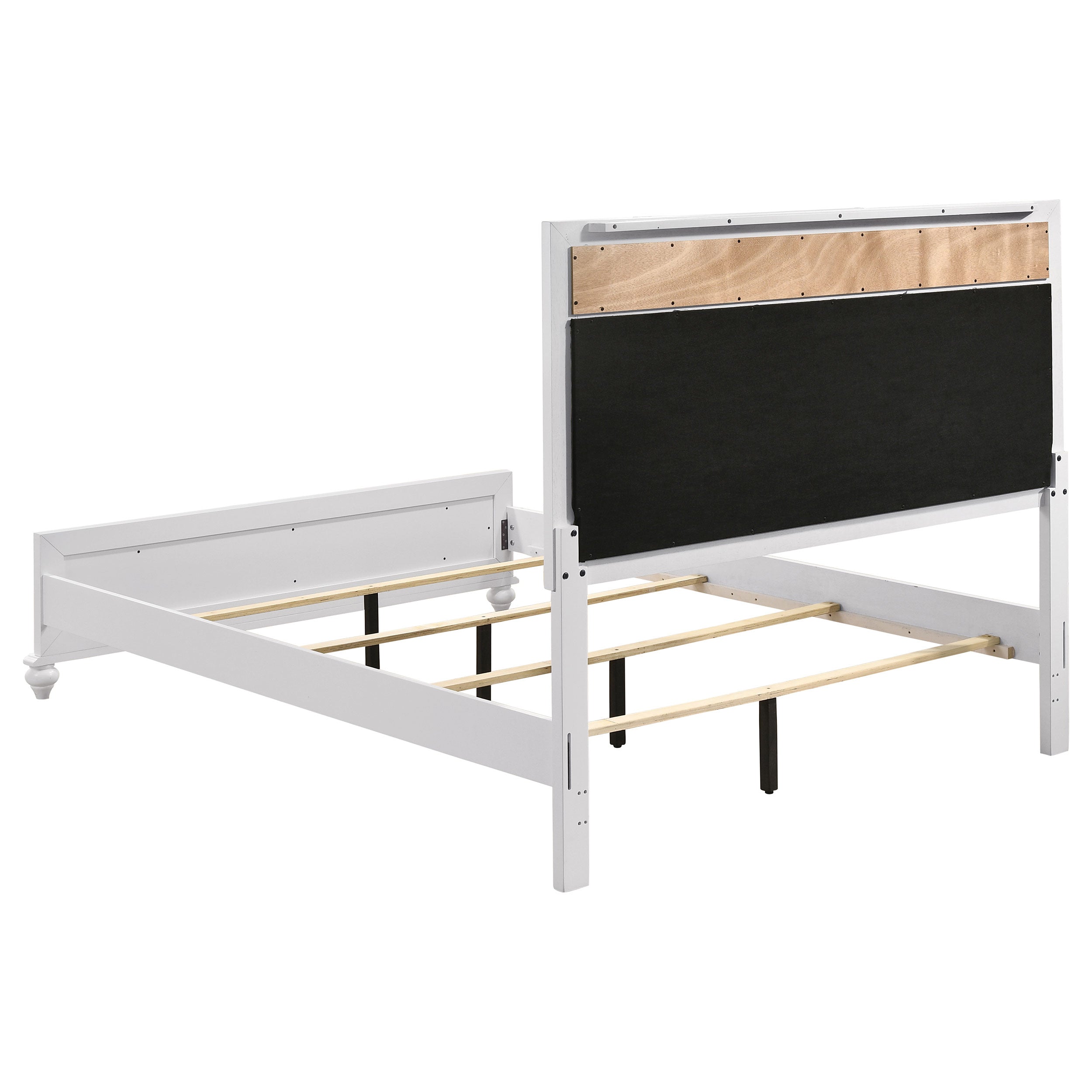 Barzini Wood Panel Bed White