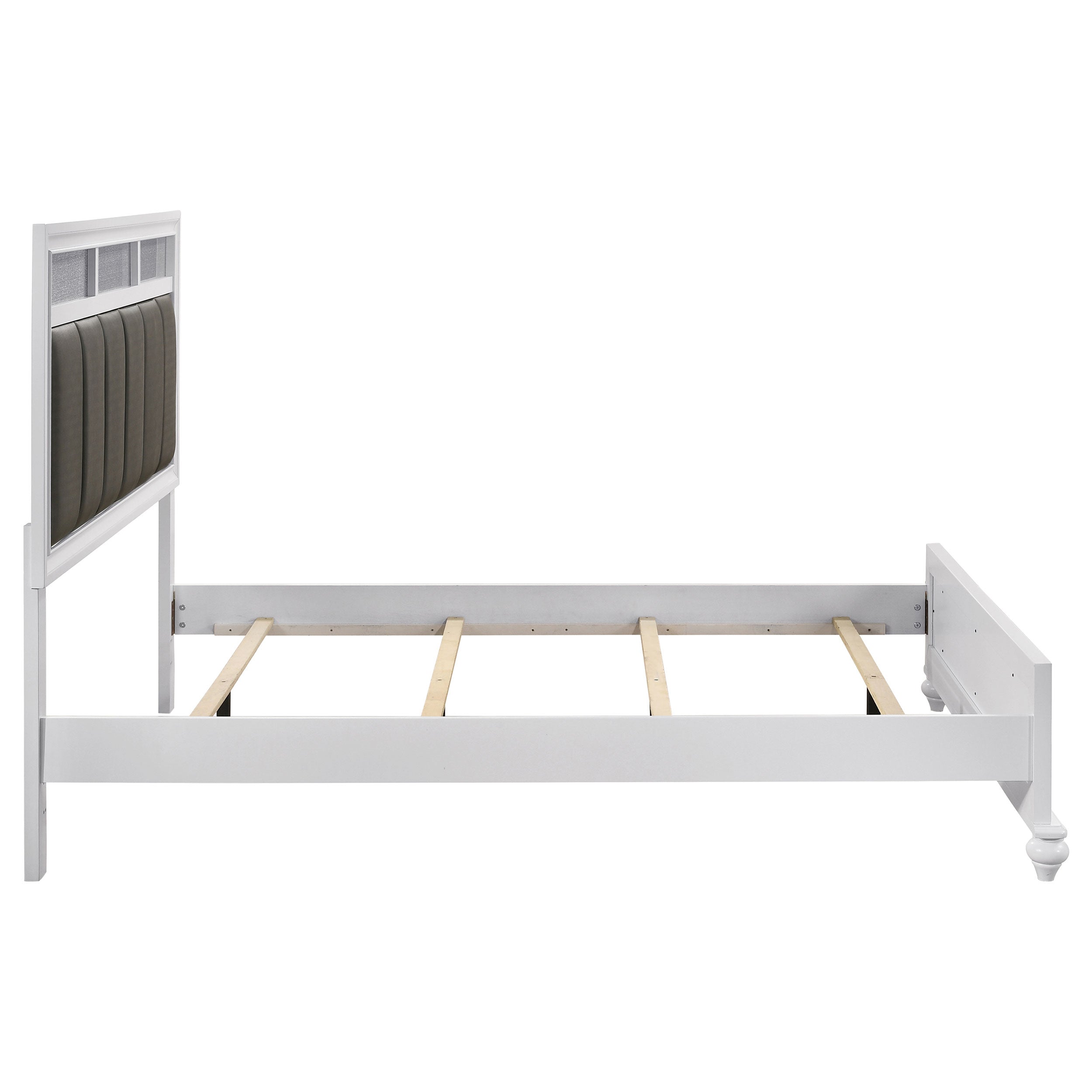 Barzini Wood Panel Bed White