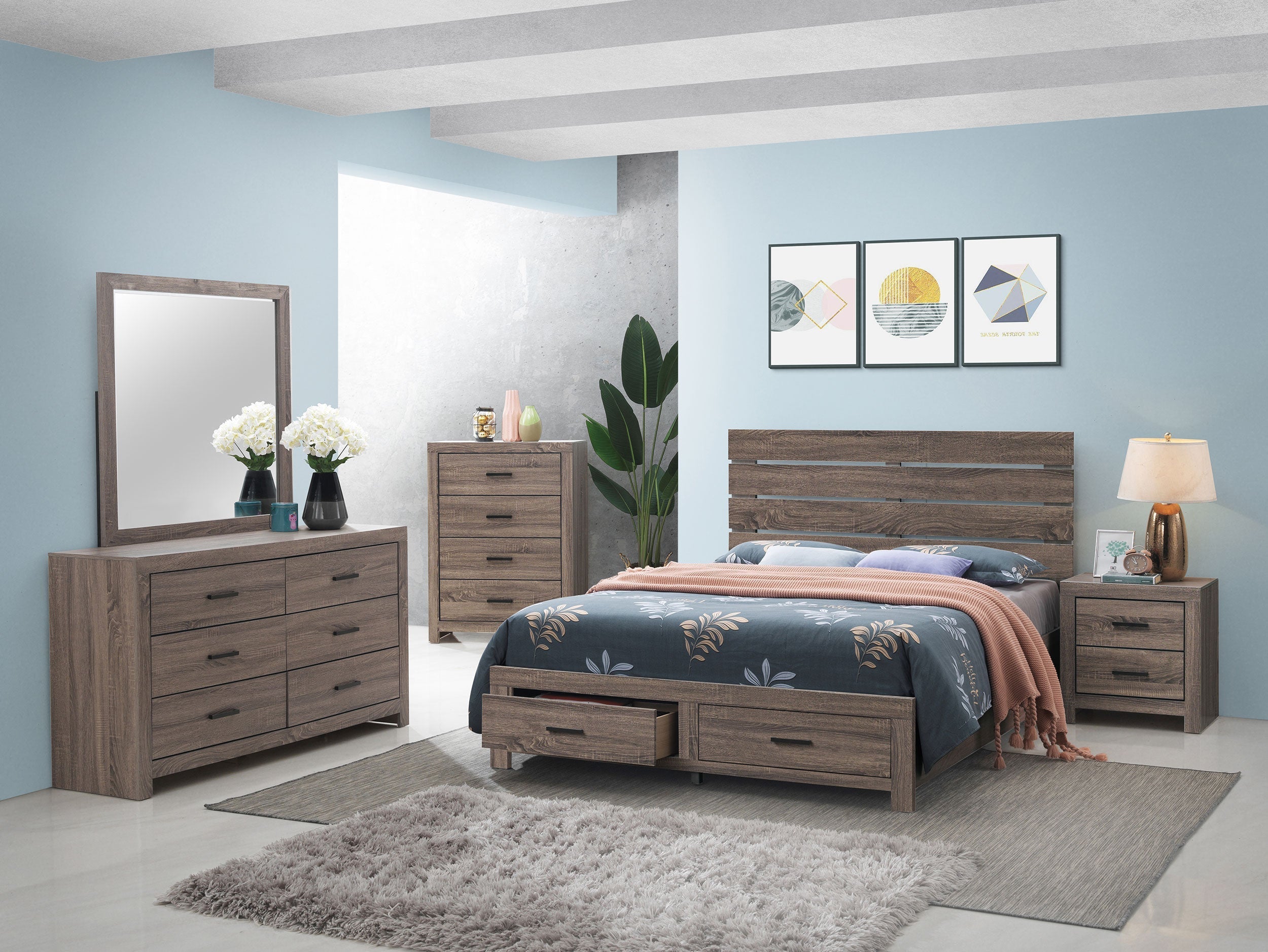 Brantford Storage Bedroom Set Barrel Oak