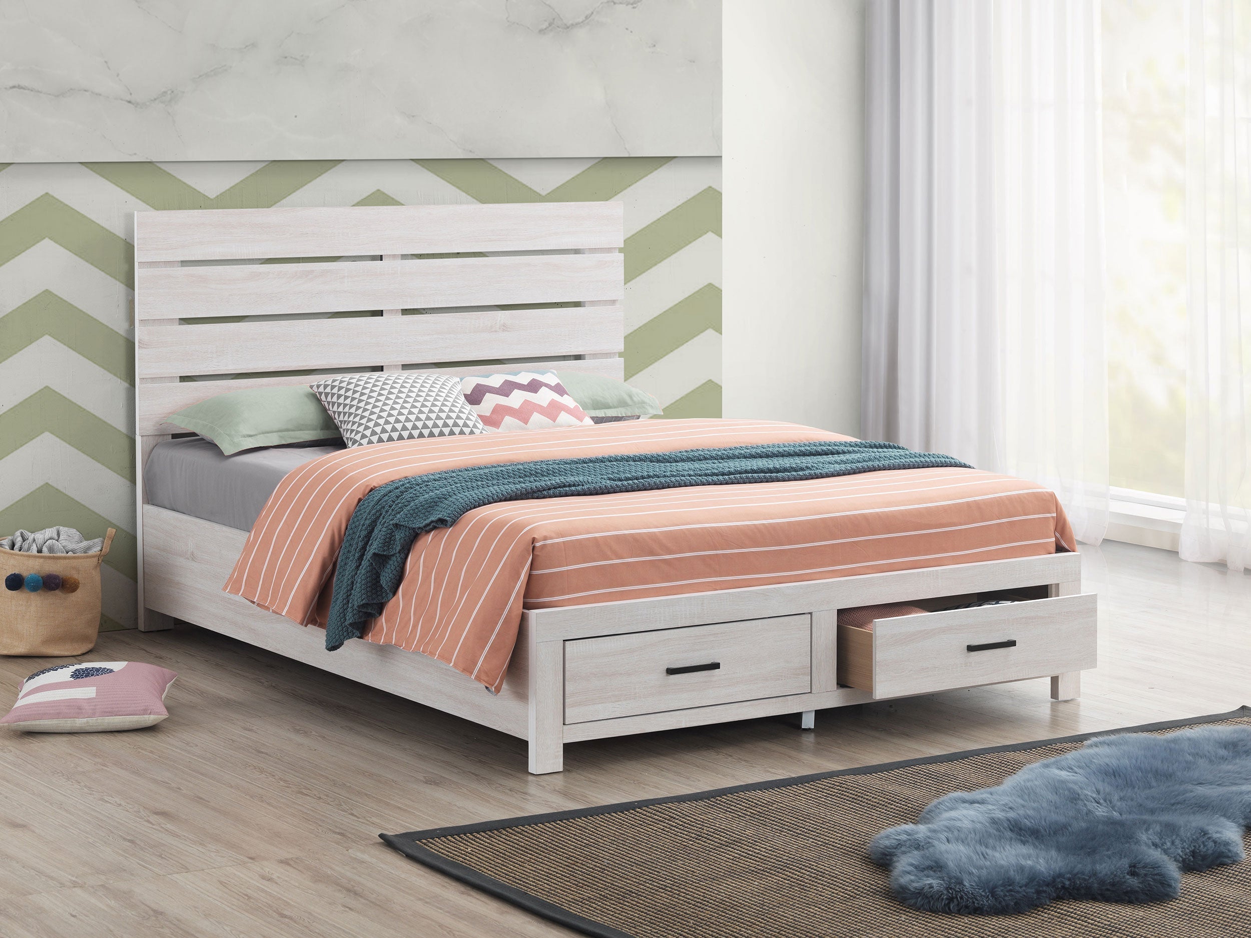 Brantford Storage Bed Coastal White