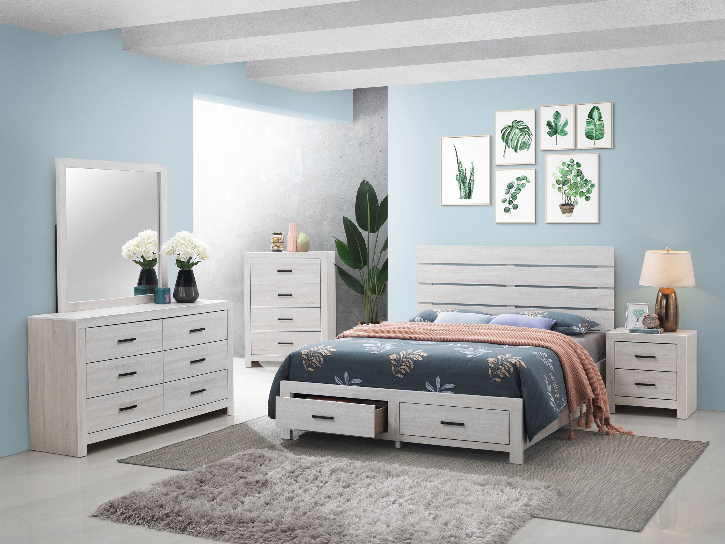 Brantford Storage Bedroom Set Coastal White