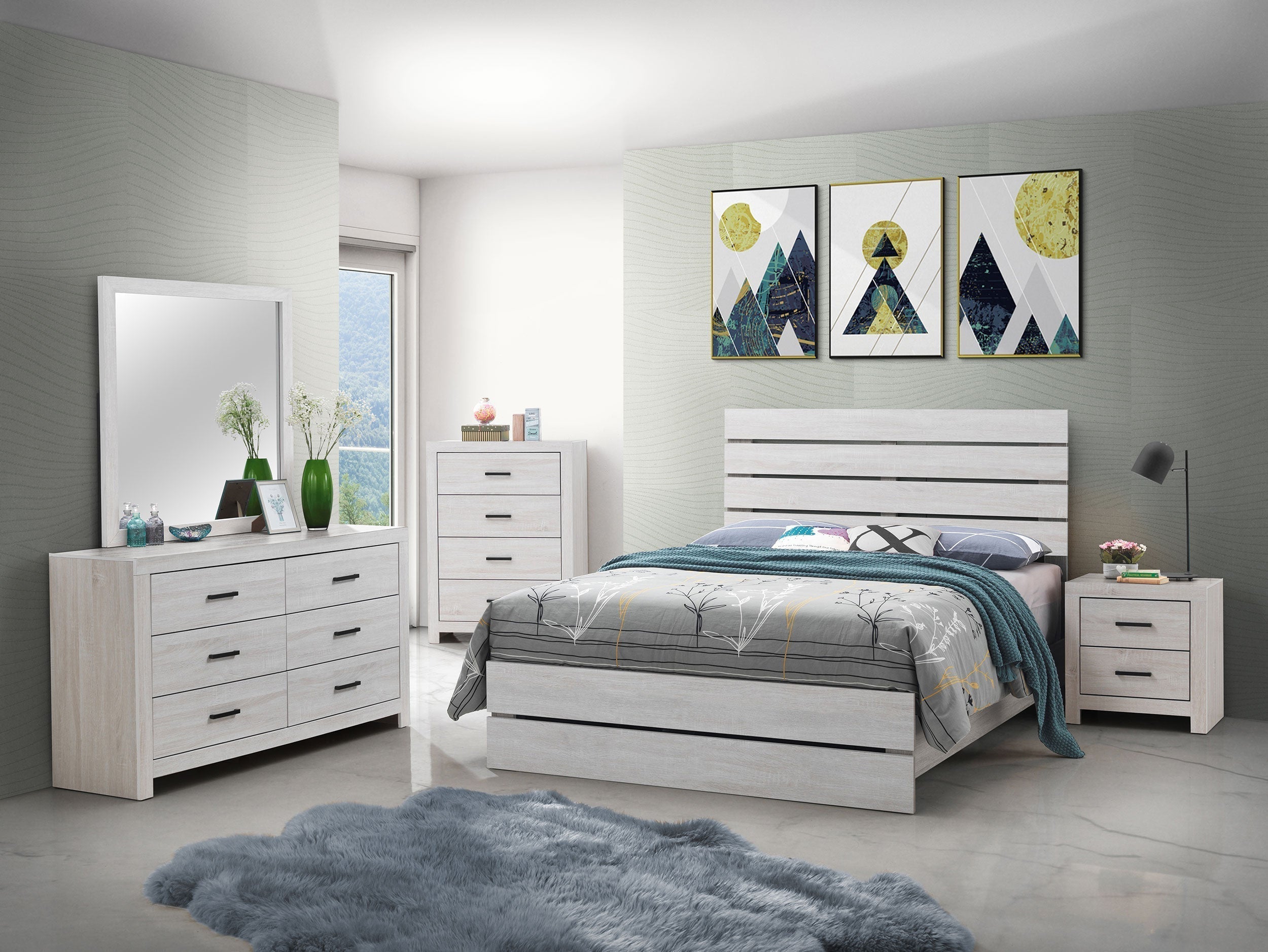 Brantford Panel Bedroom Set Coastal White