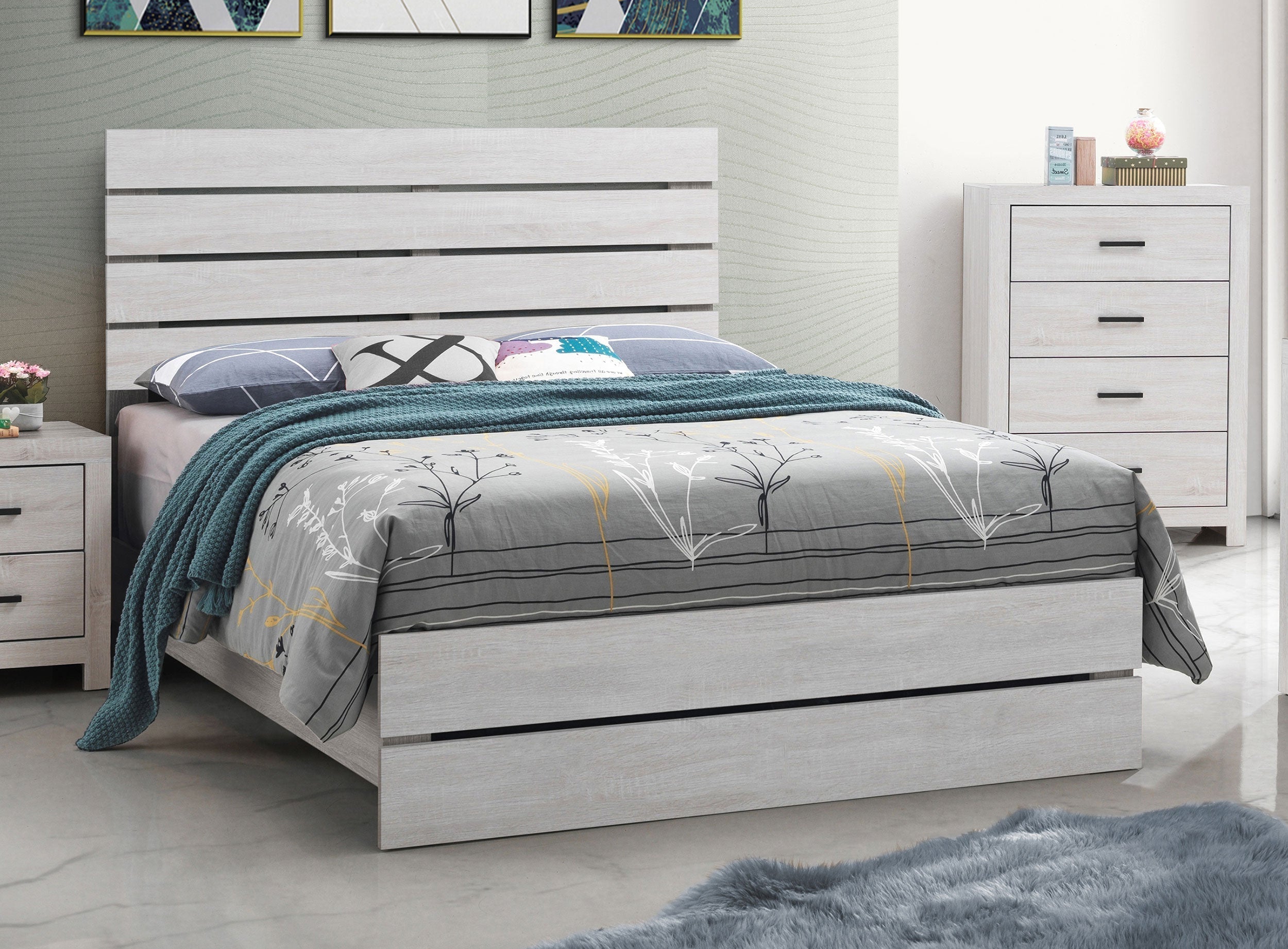 Brantford Panel Bed Coastal White