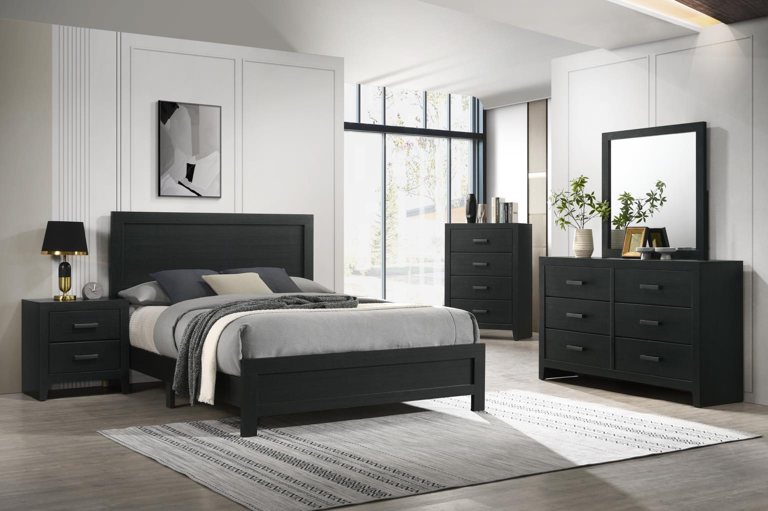 B525 Black Nightstand — 23-Inch Wide