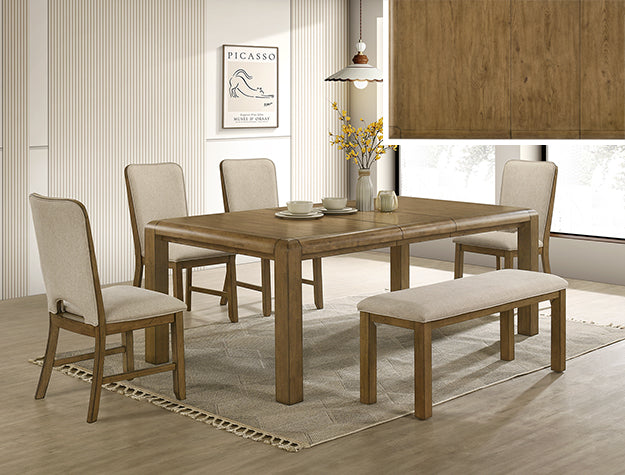 Cockrell Dining Set — Table with Leaf, Chairs & Bench