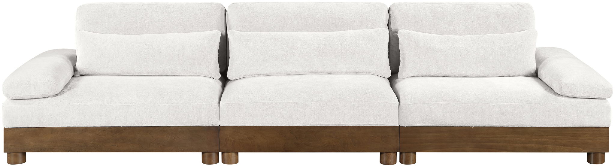 Turin - Chenille Fabric Upholstered Modular Sectional - Cream