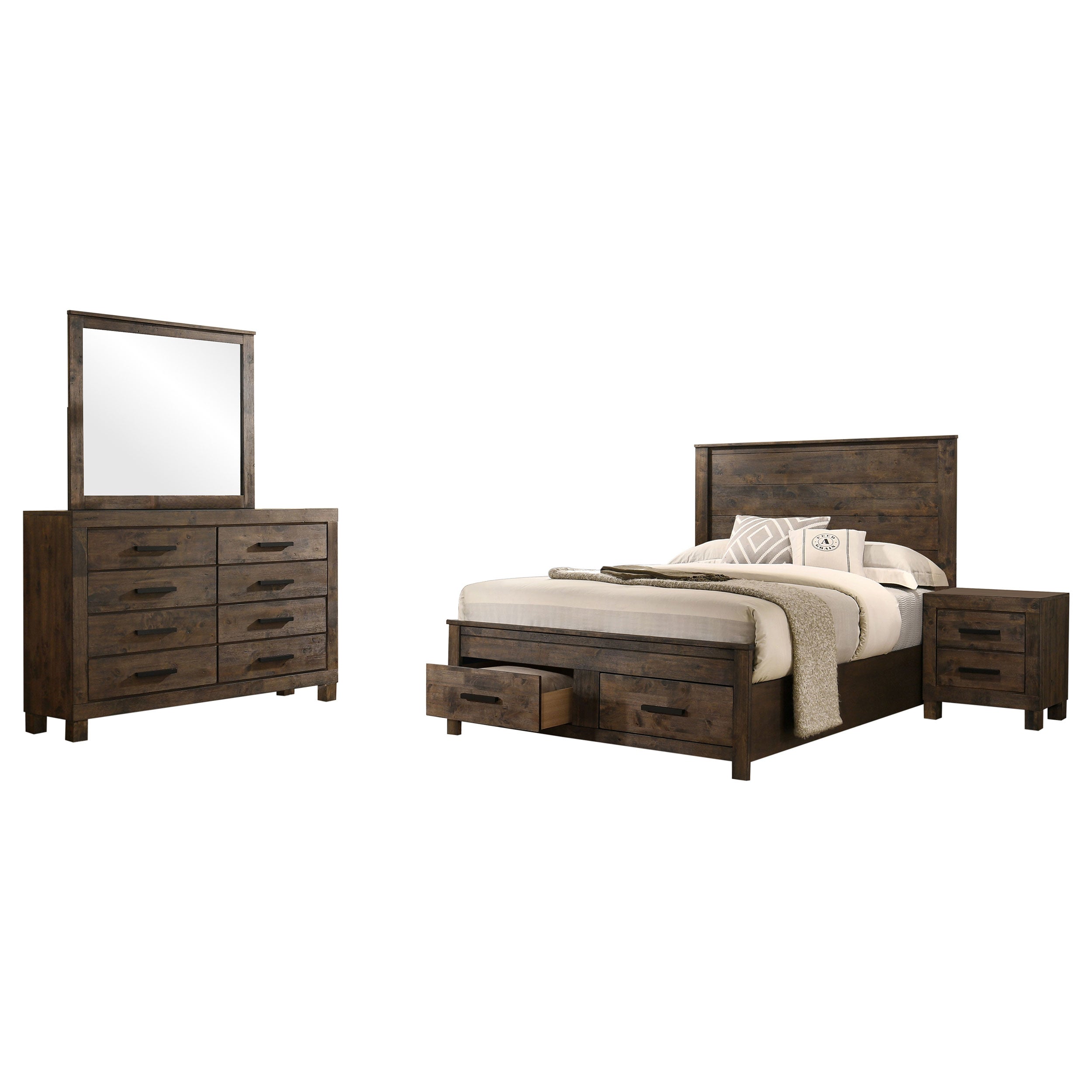 Woodmont Bedroom Set Rustic Golden Brown