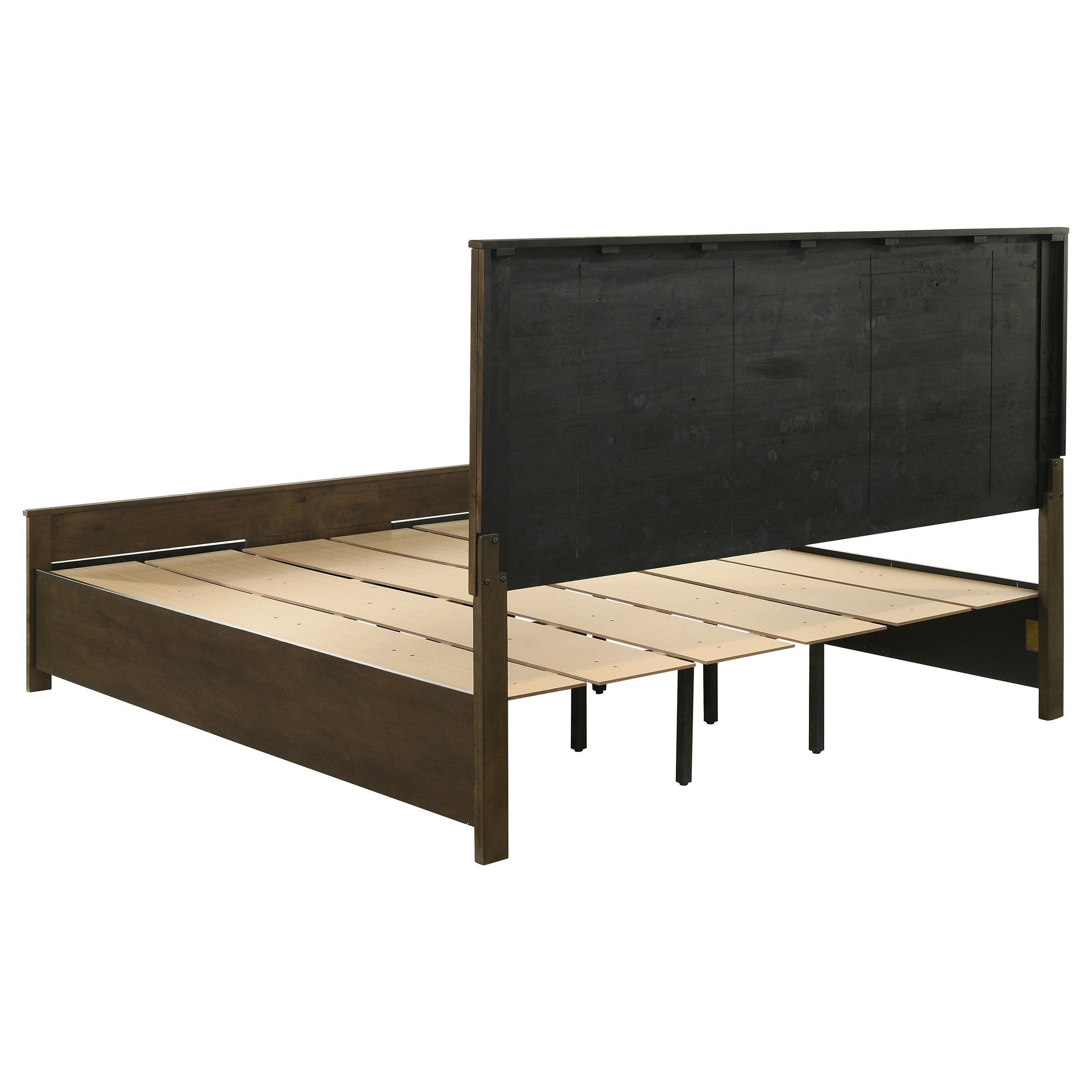 Woodmont Wood Storage Panel Bed Rustic Golden Brown