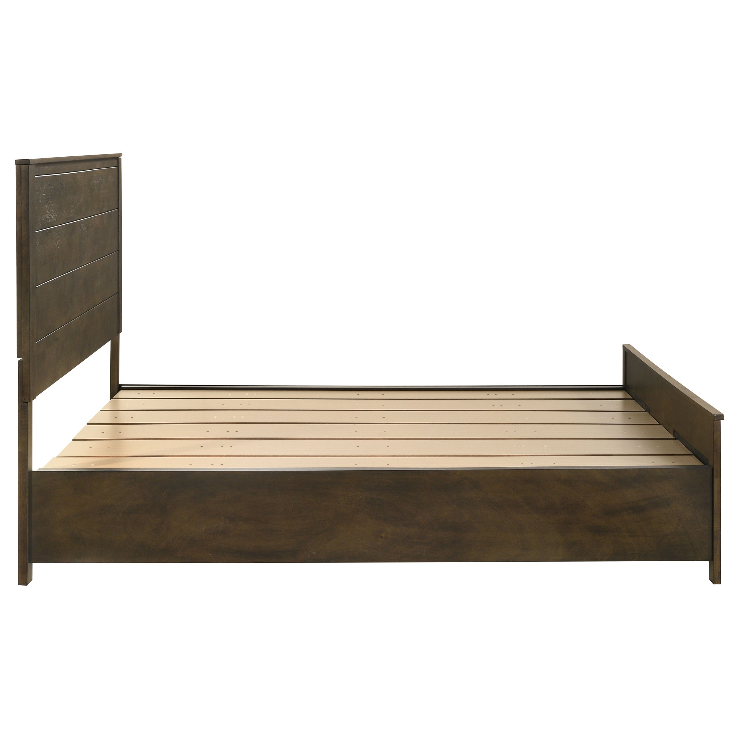 Woodmont Wood Storage Panel Bed Rustic Golden Brown