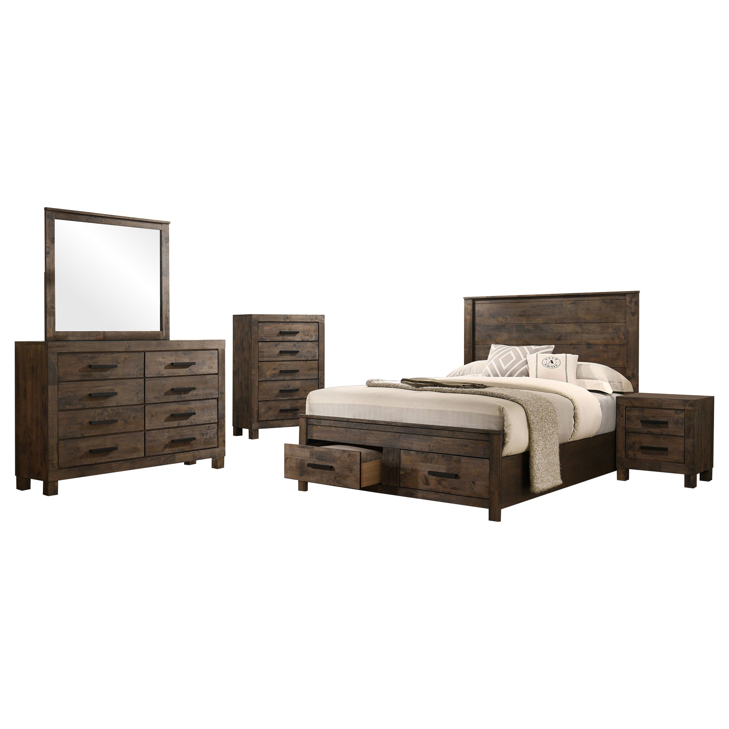 Woodmont Bedroom Set Rustic Golden Brown
