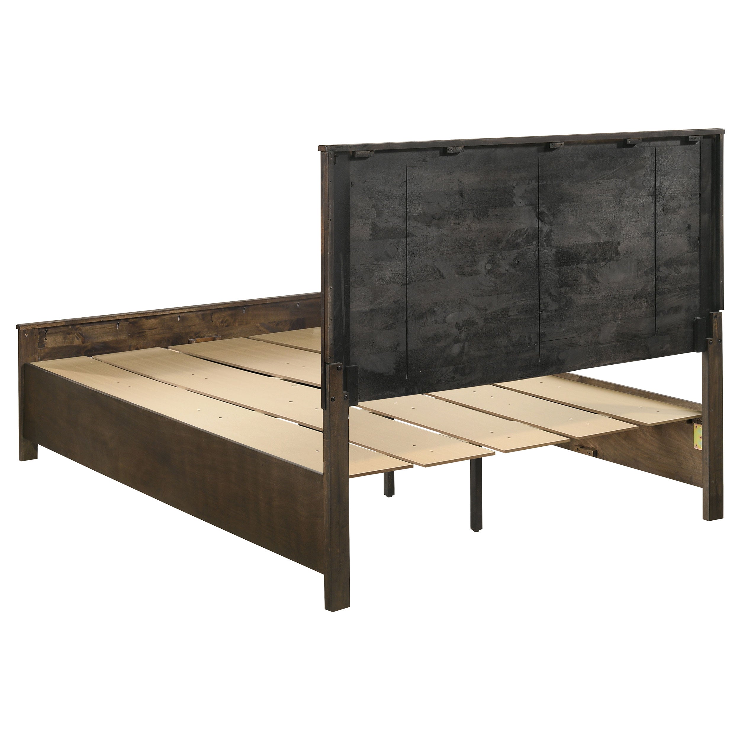 Woodmont Wood Storage Panel Bed Rustic Golden Brown