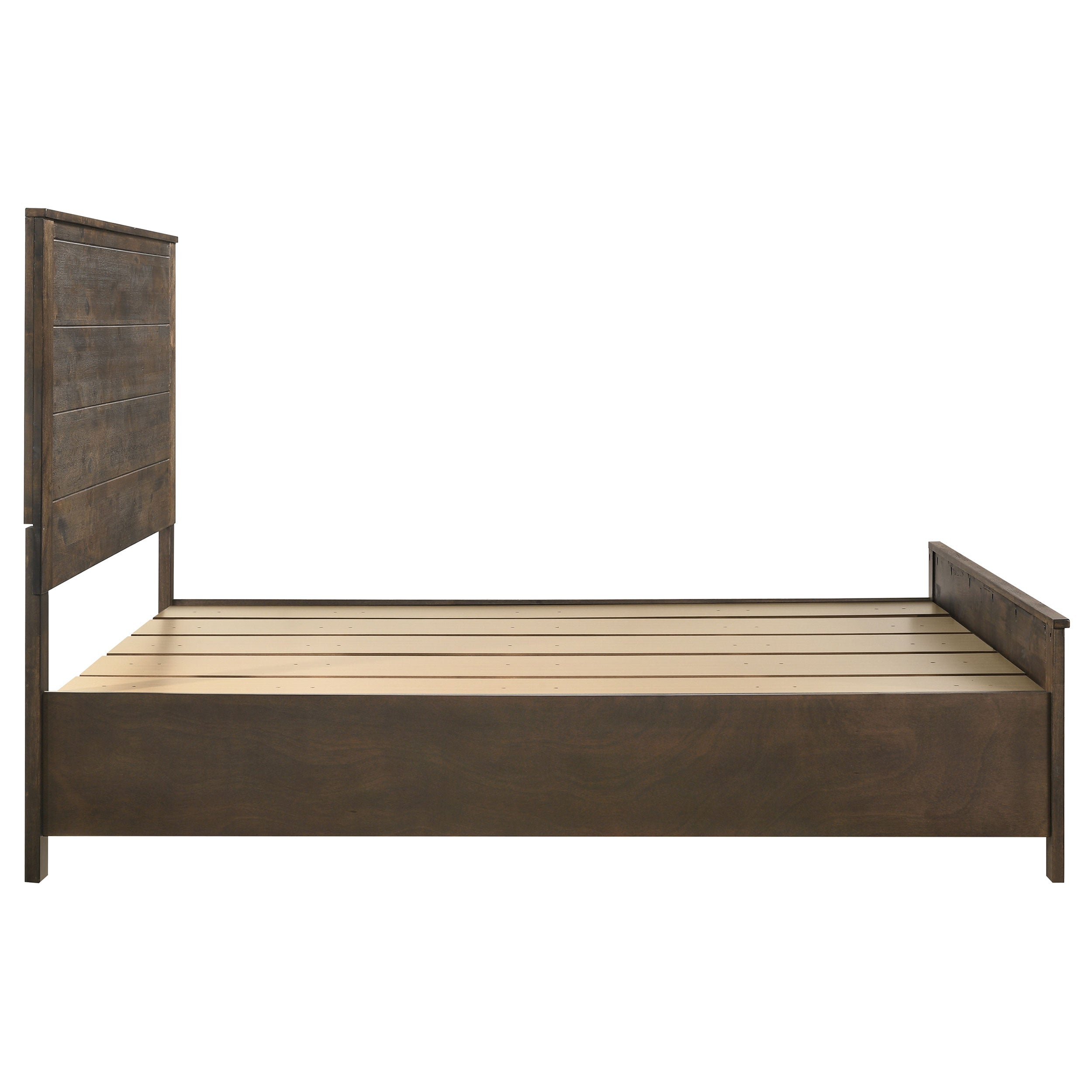 Woodmont Wood Storage Panel Bed Rustic Golden Brown