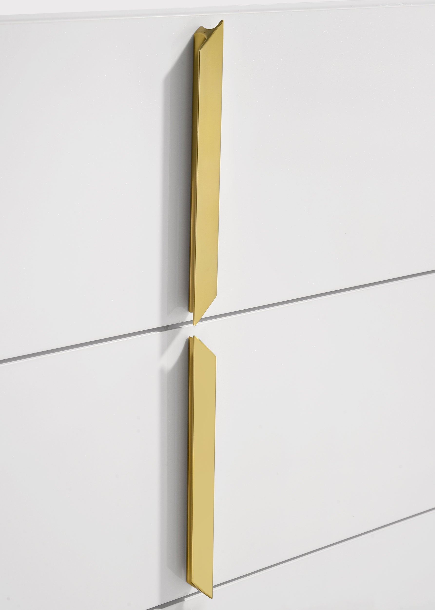 Ines 6-drawer Bedroom Dresser with Mirror White High Gloss