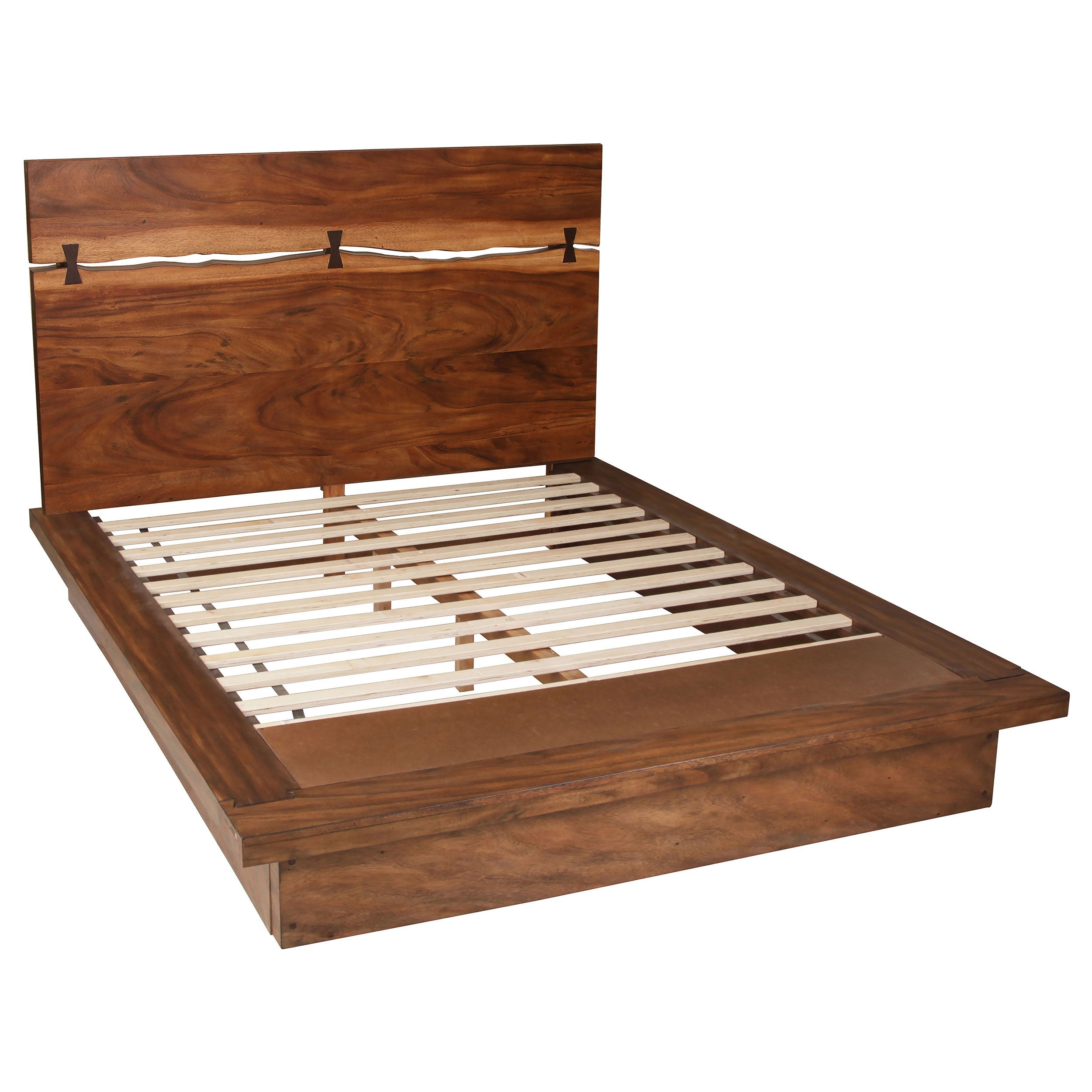 Winslow Wood Panel Bed Smokey Walnut and Coffee Bean