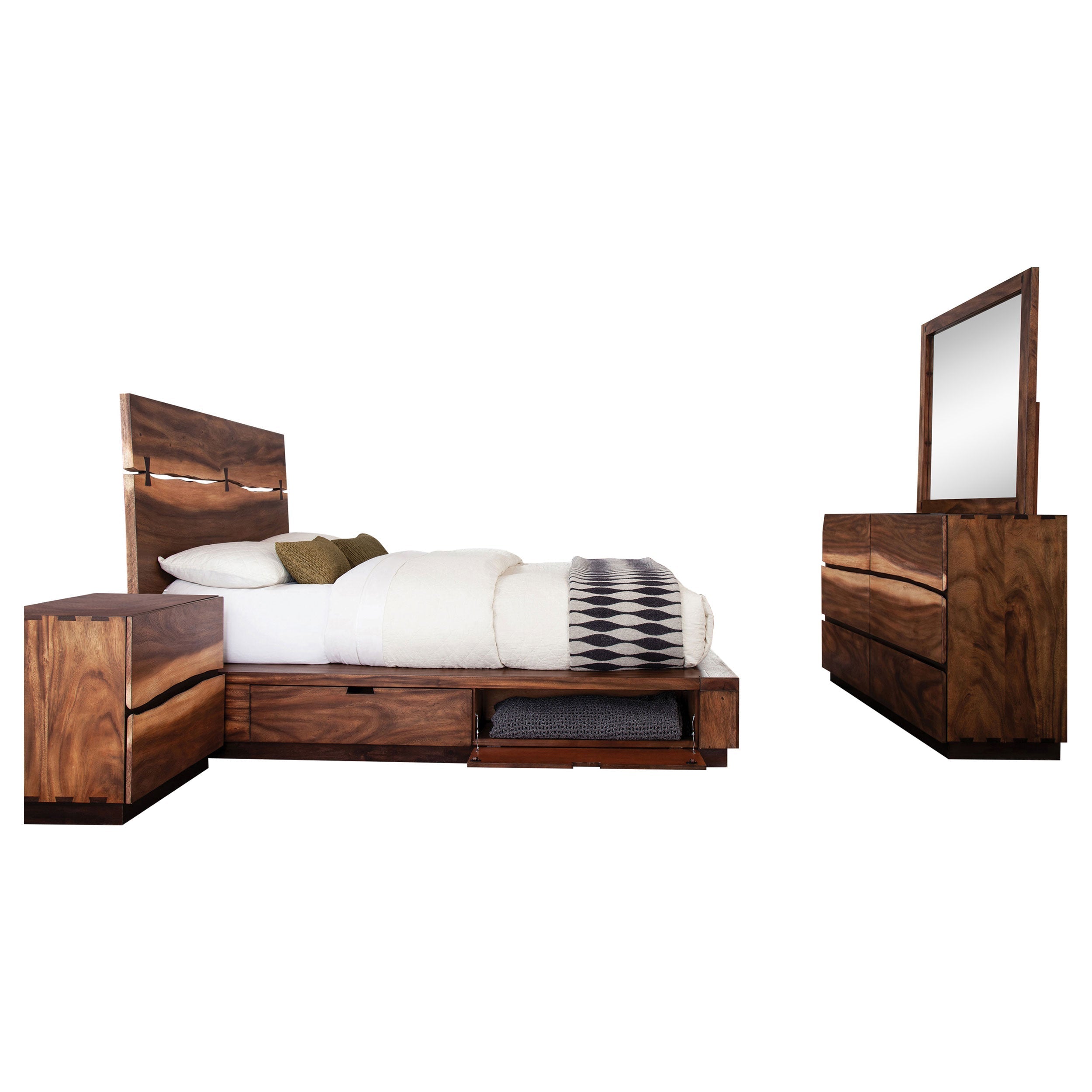 Winslow Storage Bedroom Set Smokey Walnut