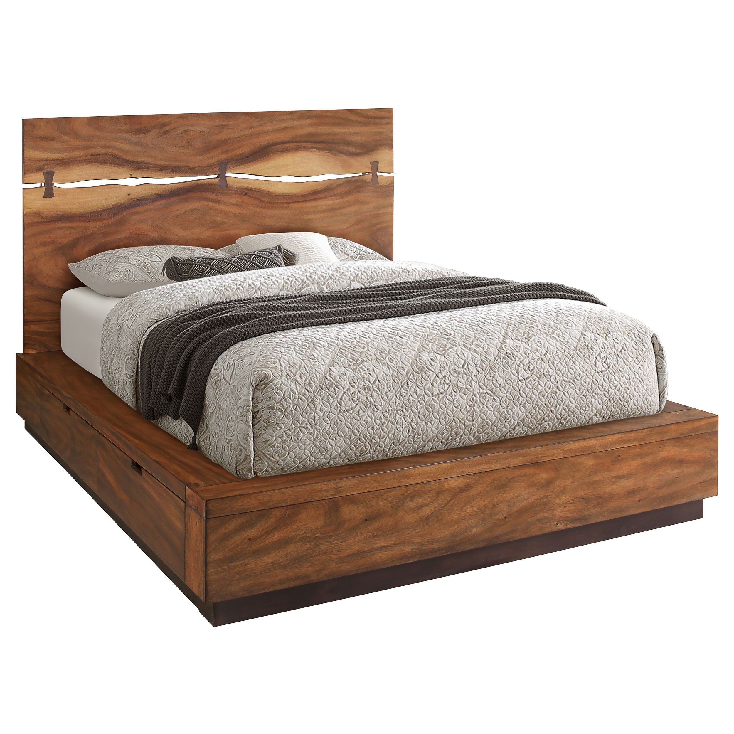 Winslow Storage Bed Smokey Walnut and Coffee Bean