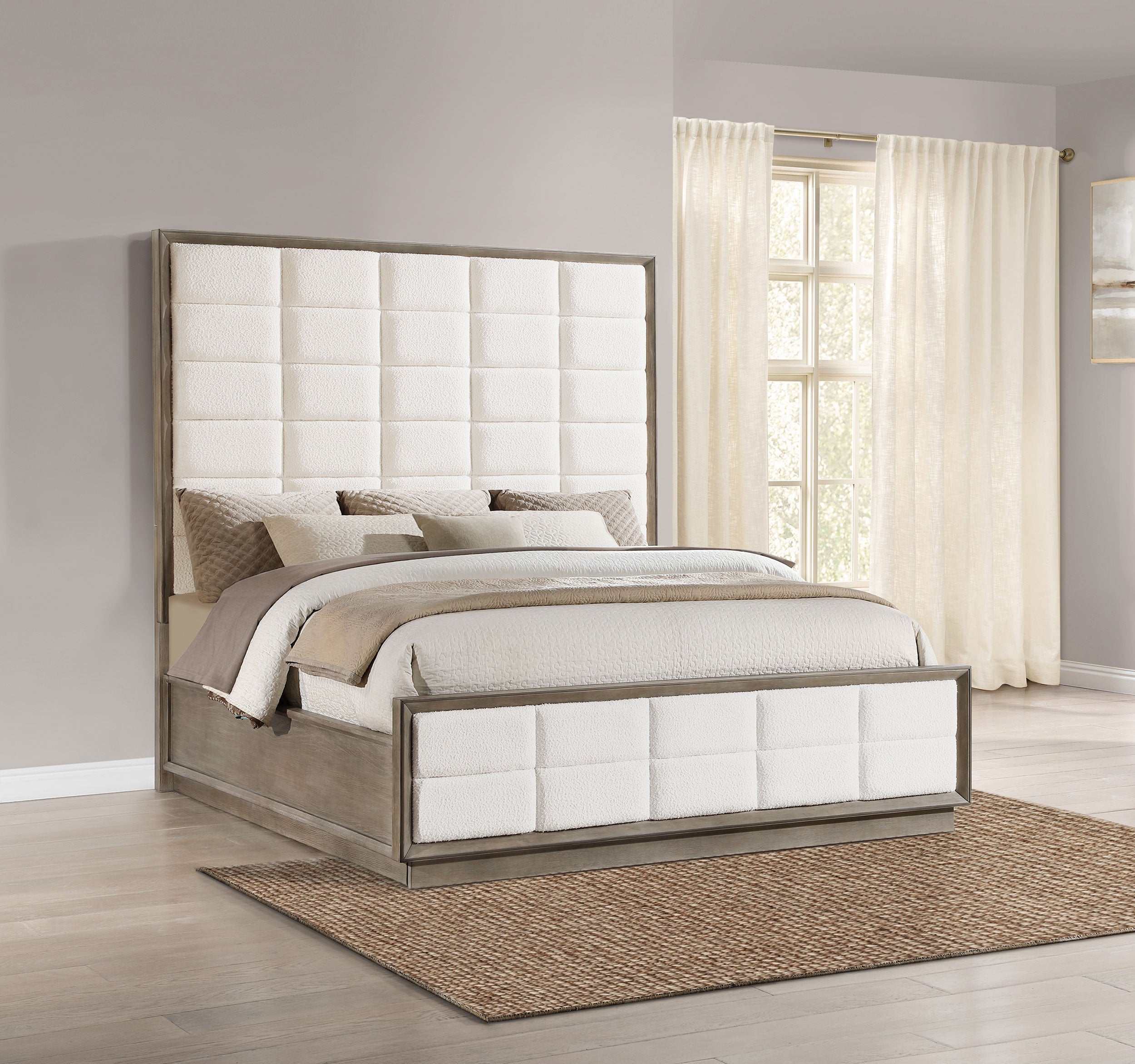 Durango 77-inch Panel Bed Washed Oak