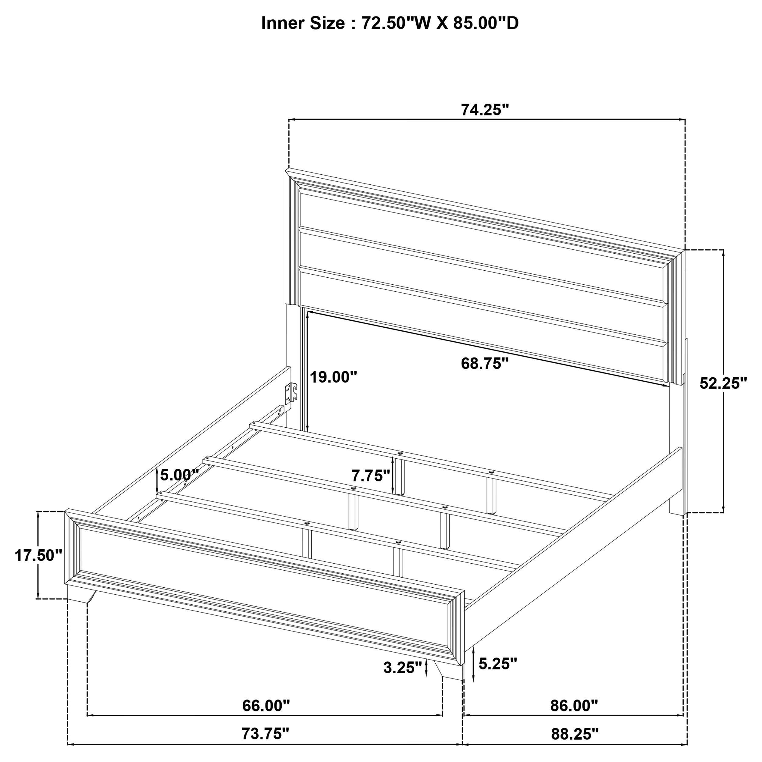 Wright 52-inch Upholstered Bed Brown Oak