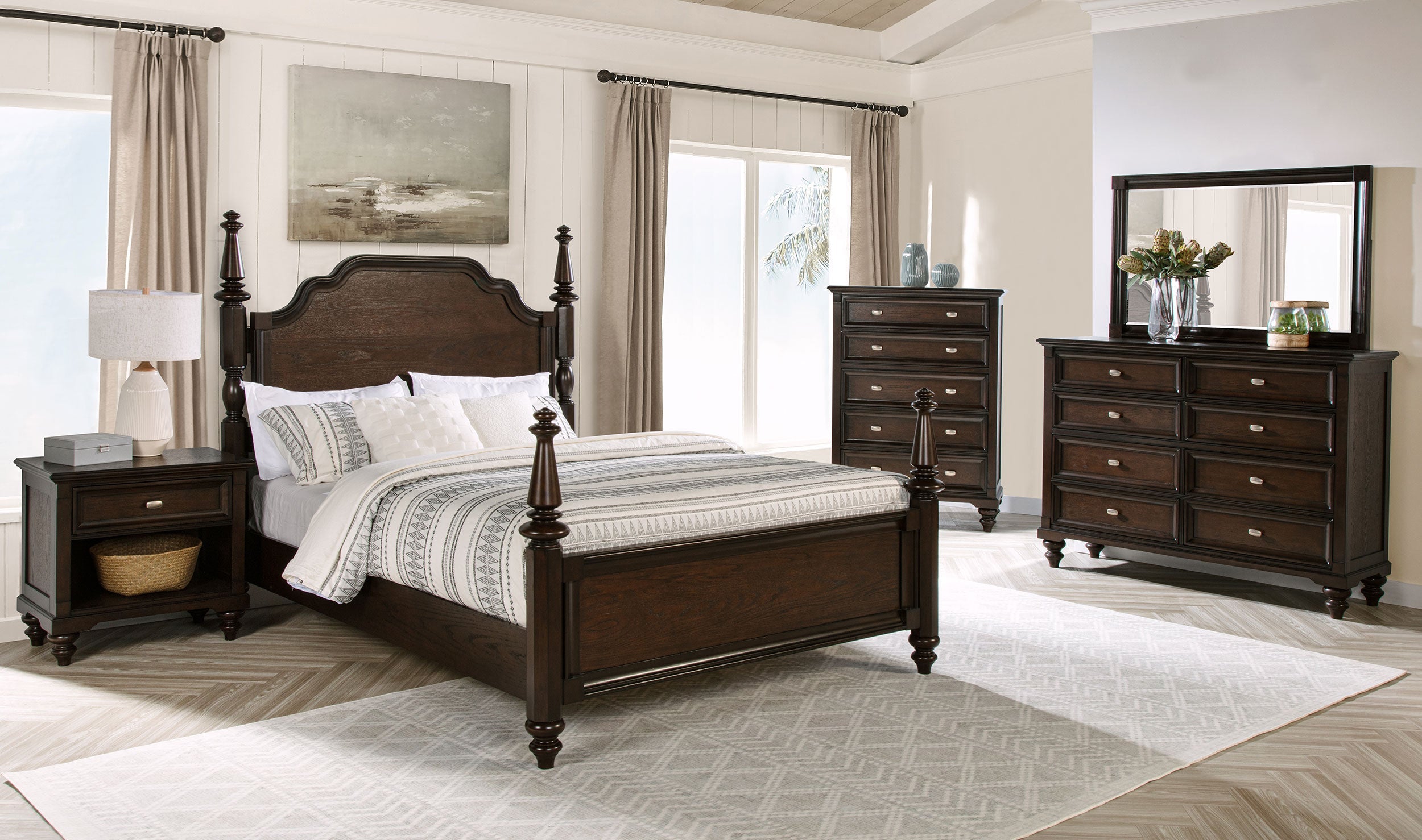 Andover Bedroom Set Dark Oak