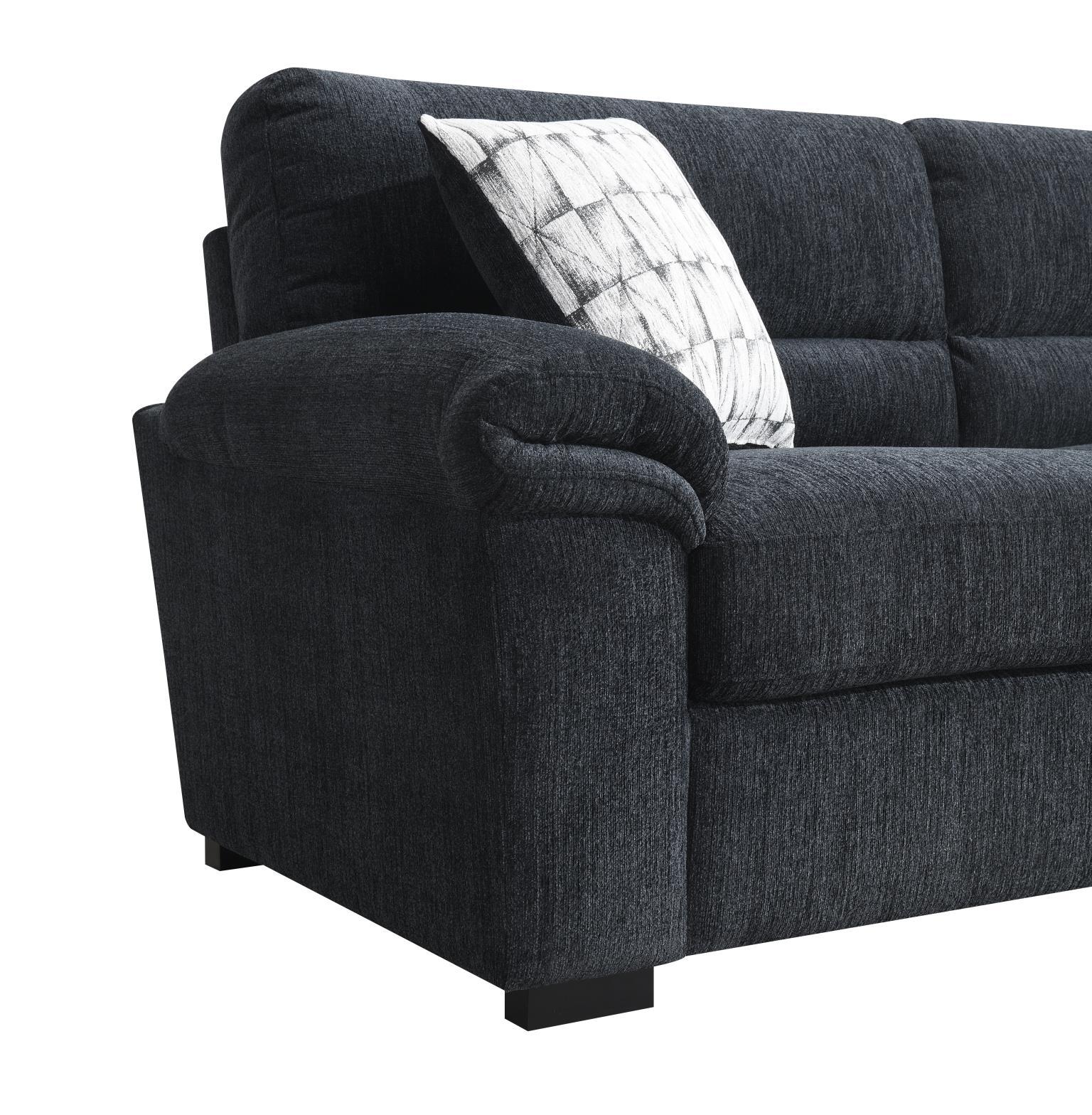 U451 Charcoal Sofa — 90-Inch Wide