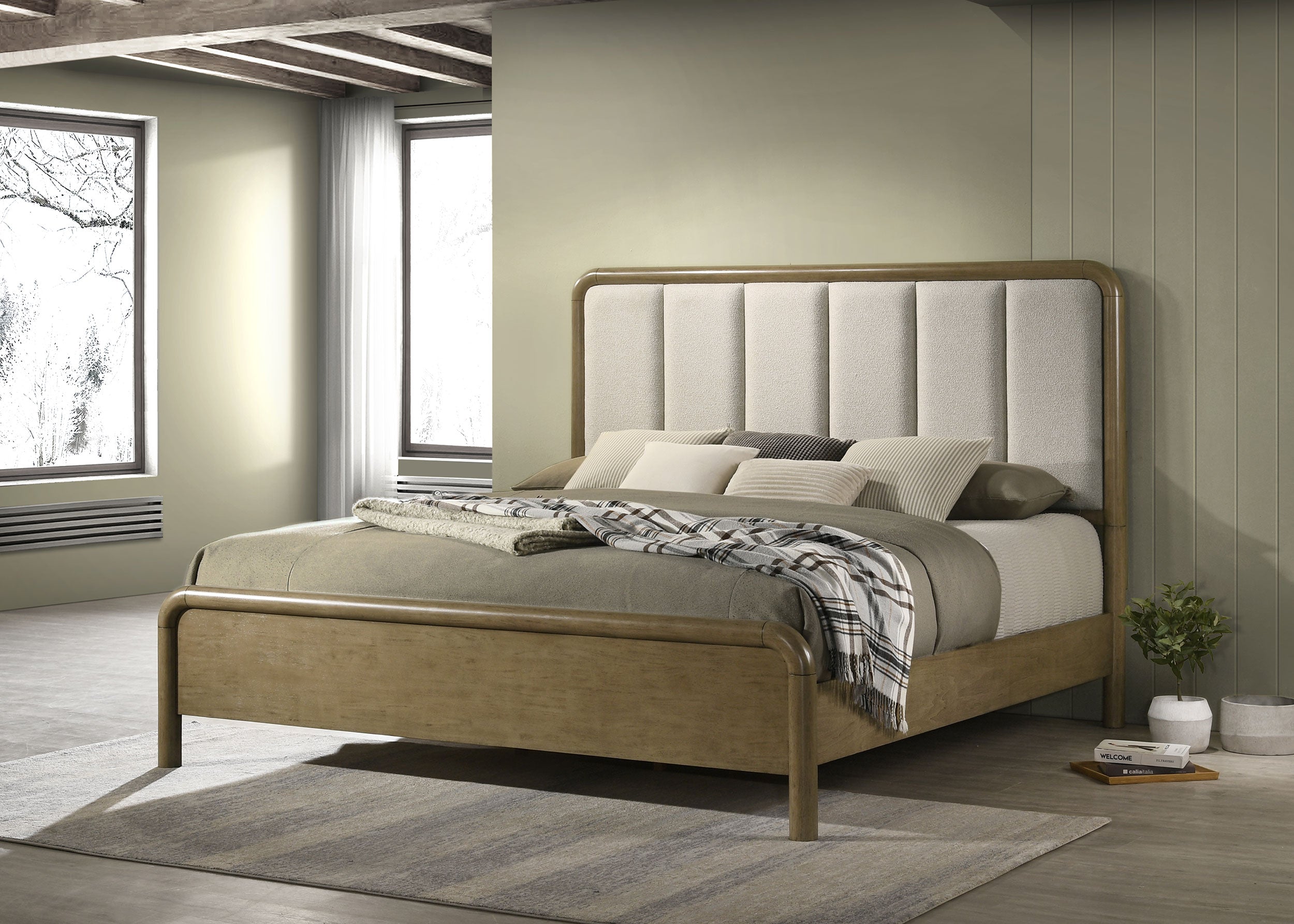 Amsbury 56-inch Upholstered Bed Nutmeg
