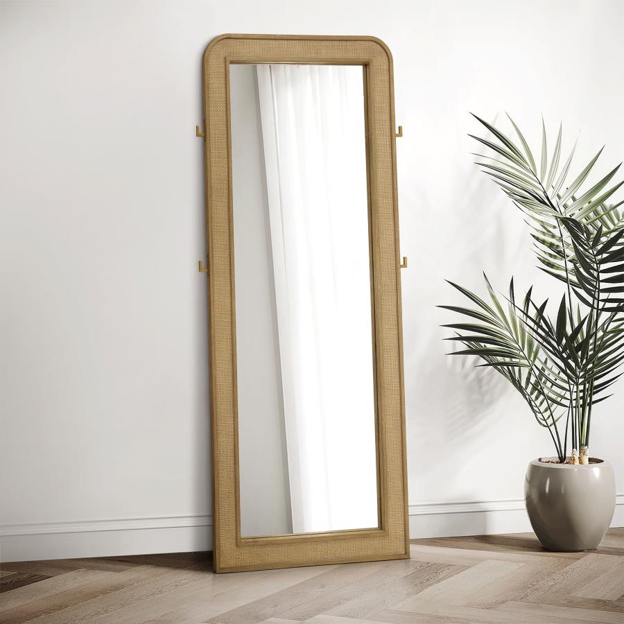 Arini Cane Weave Full Length Standing Floor Mirror
