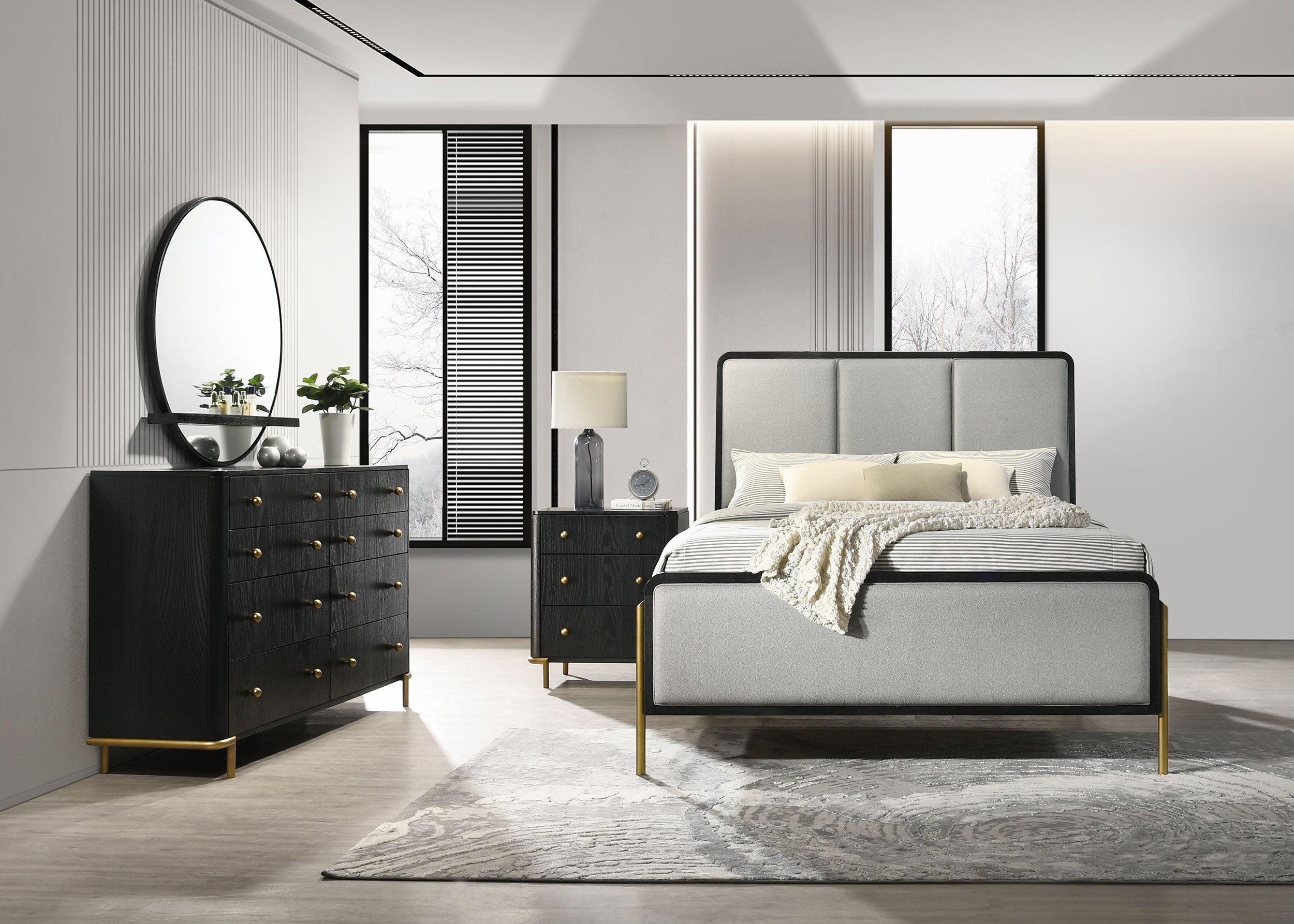 Arini Bedroom Set Black and Grey