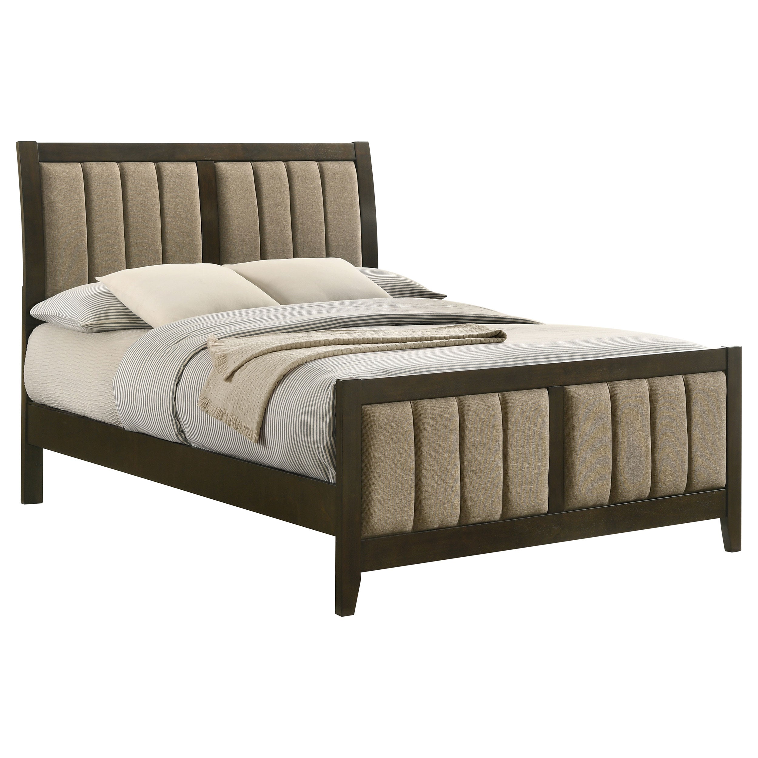 Wilkes 51-inch Upholstered Bed Dark Cocoa