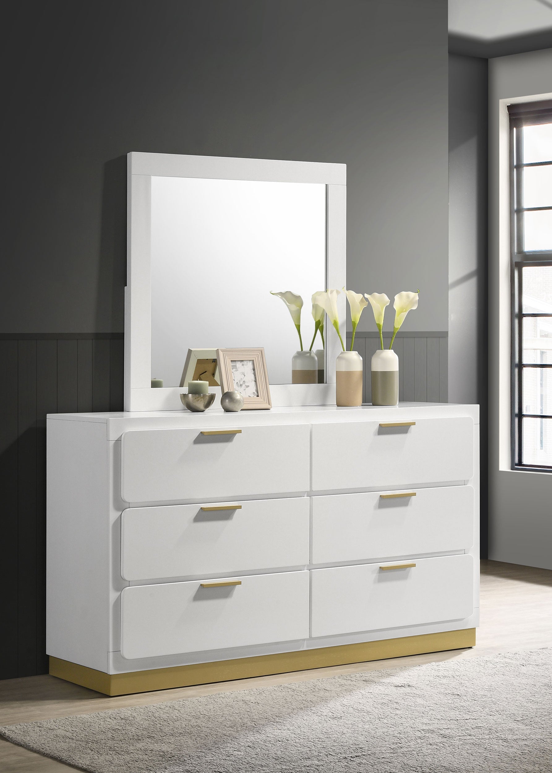Caraway 6-drawer Dresser with Mirror