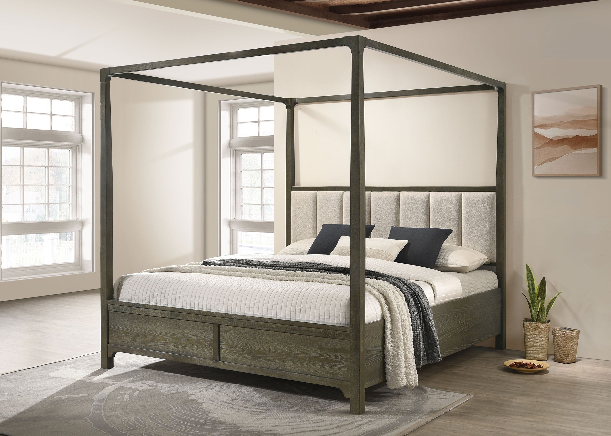 Gran Park Four Poster Canopy Bed Dark Cocoa