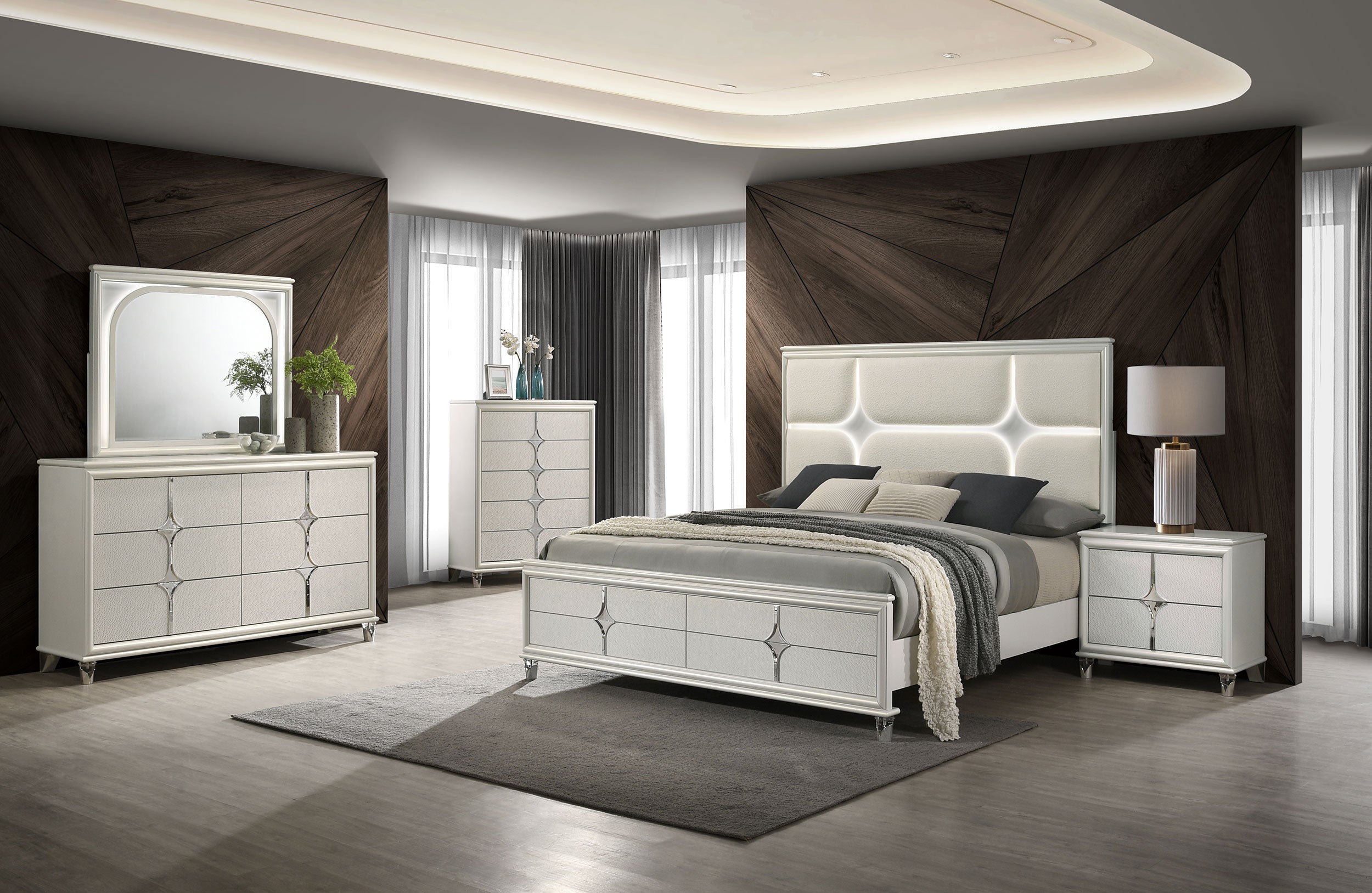 Olivia Bedroom Set Pearl