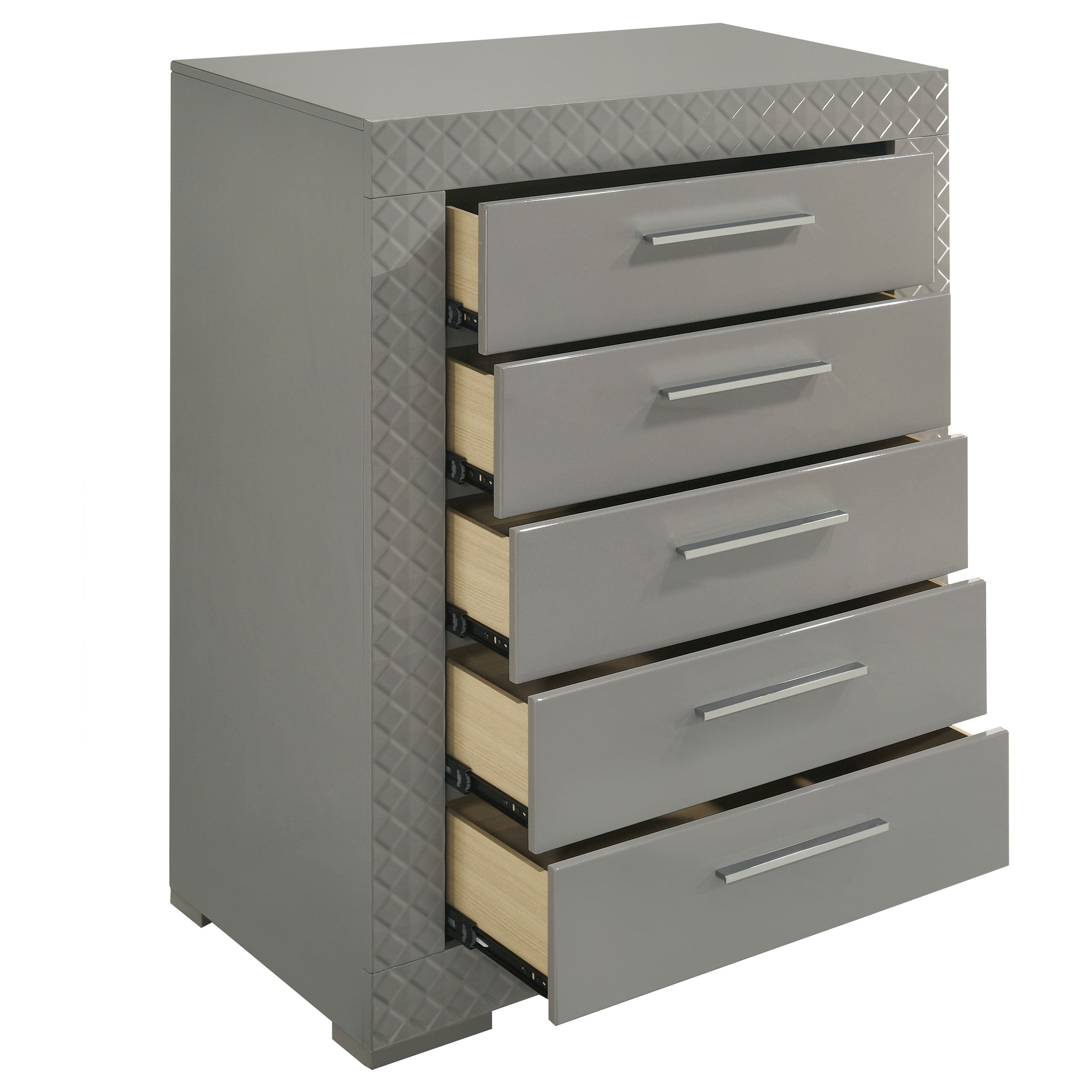 Ives 5-drawer Bedroom Chest of Drawers High Gloss
