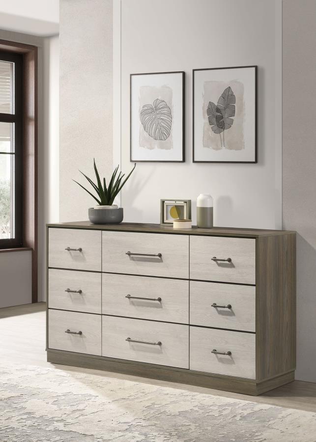 Fenwick 9-drawer Dresser Grey Oak